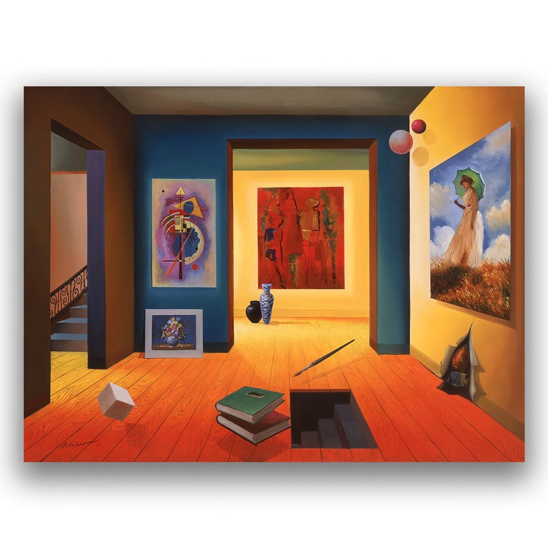 Alexander Astahov- Giclee on canvas "Homage to Kandinsky": Artist: Alexander Astahov. Medium: Giclee on canvas. Title: Homage to Kandinsky. Size: 40" x 30". Signature: Signed and numbered. Certificate of Authenticity: Is included. Additional: Limited edition 