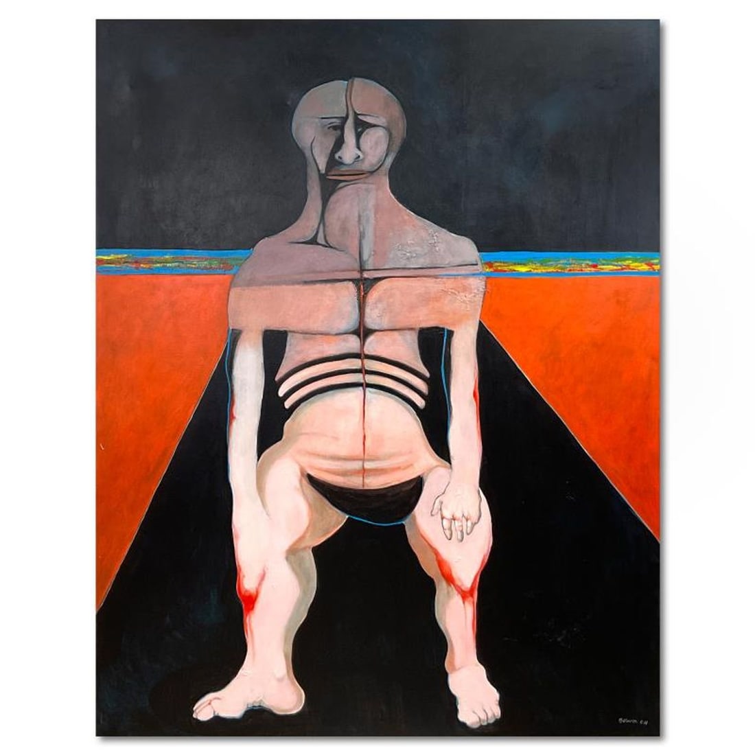 Milton Berwin (1925-2023), Original Painting on Canvas (66" x 52"), Hand Signed with Letter of (1 of 2)