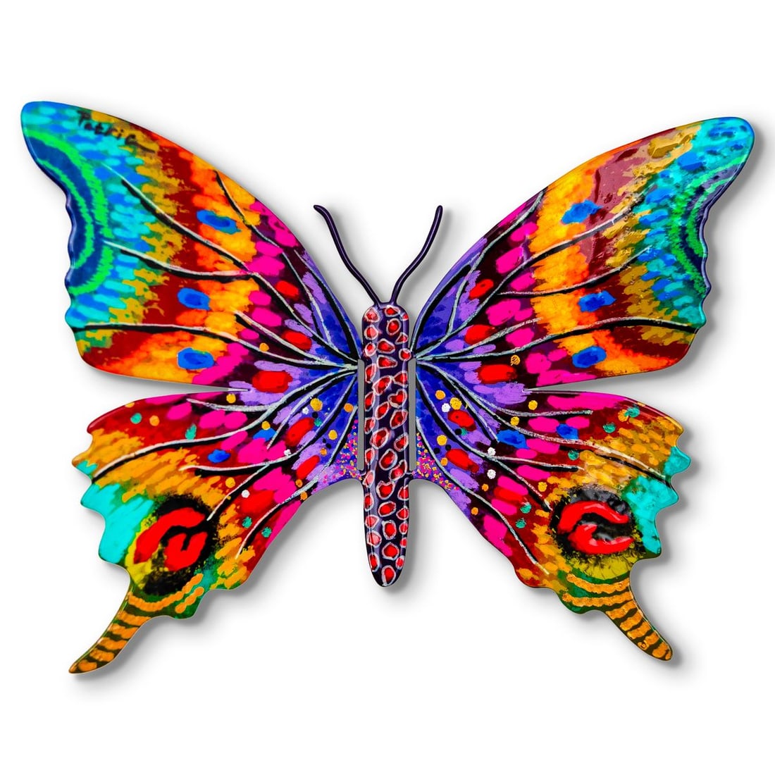 Patricia Govezensky- Original Painting on Cutout Steel "Butterfly": Artist: Patricia Govezensky. Medium: Original Painting on Cutout Steel. Title: Butterfly. Size: 6" x 8". Signature: Hand Signed by the artist. Certificate of Authenticity: Is included. Reference#: 563