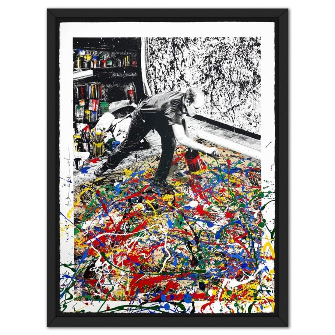 Mr. Brainwash, "Freedom Art" Framed Hand embellished Limited Edition Silk Screen, Hand Signed with (1 of 3)