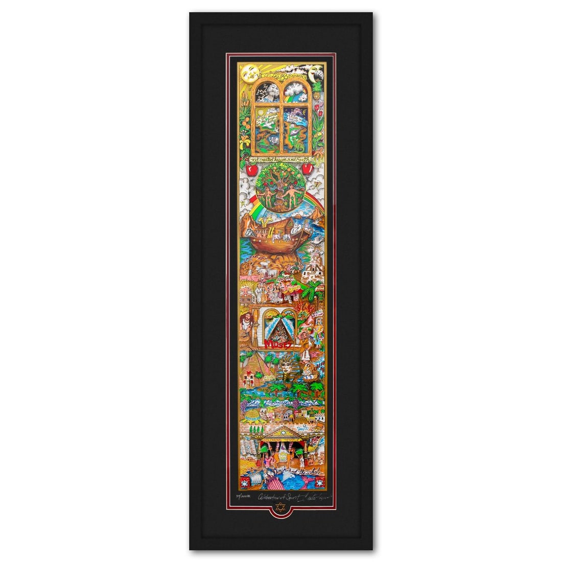 Charles Fazzino- 3D Construction Silkscreen Serigraph "Celebration of Spirit": Artist: Charles Fazzino. Medium: 3D Construction Silkscreen Serigraph. Title: Celebration of Spirit. Size: 38" x 8". Measures approx. 44" x 15" (framed). Signature: Hand signed and numbered. Certifica