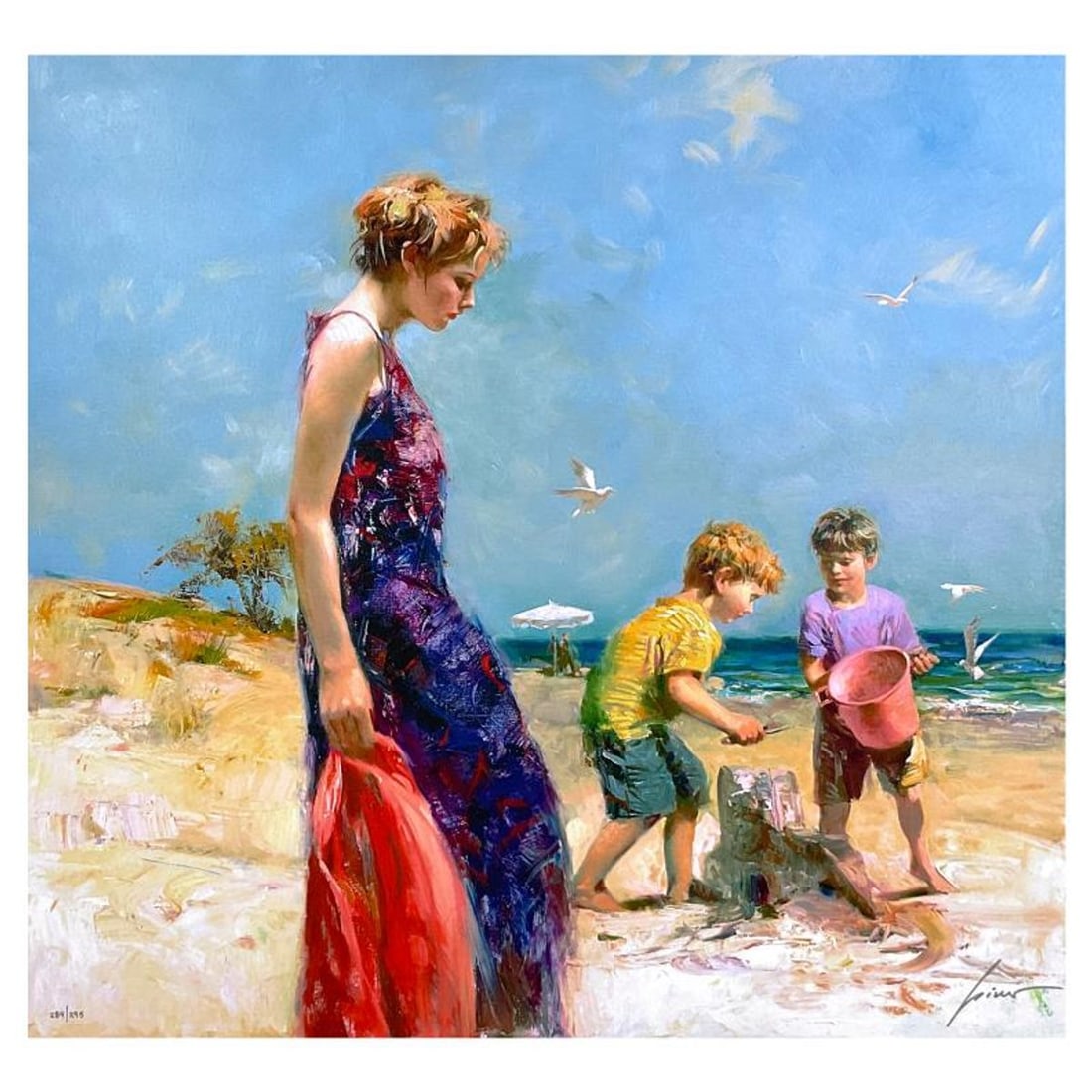 Pino (1939-2010), "Good Ole Days" Limited Edition on Canvas, Numbered 284/295 and Hand Signed with: Good Ole Days is a limited edition giclee on canvas by Pino (1939-2010), numbered 284/295 and hand signed by the artist. Includes Certificate of Authenticity. Measures approx. 32" x 32" (image).