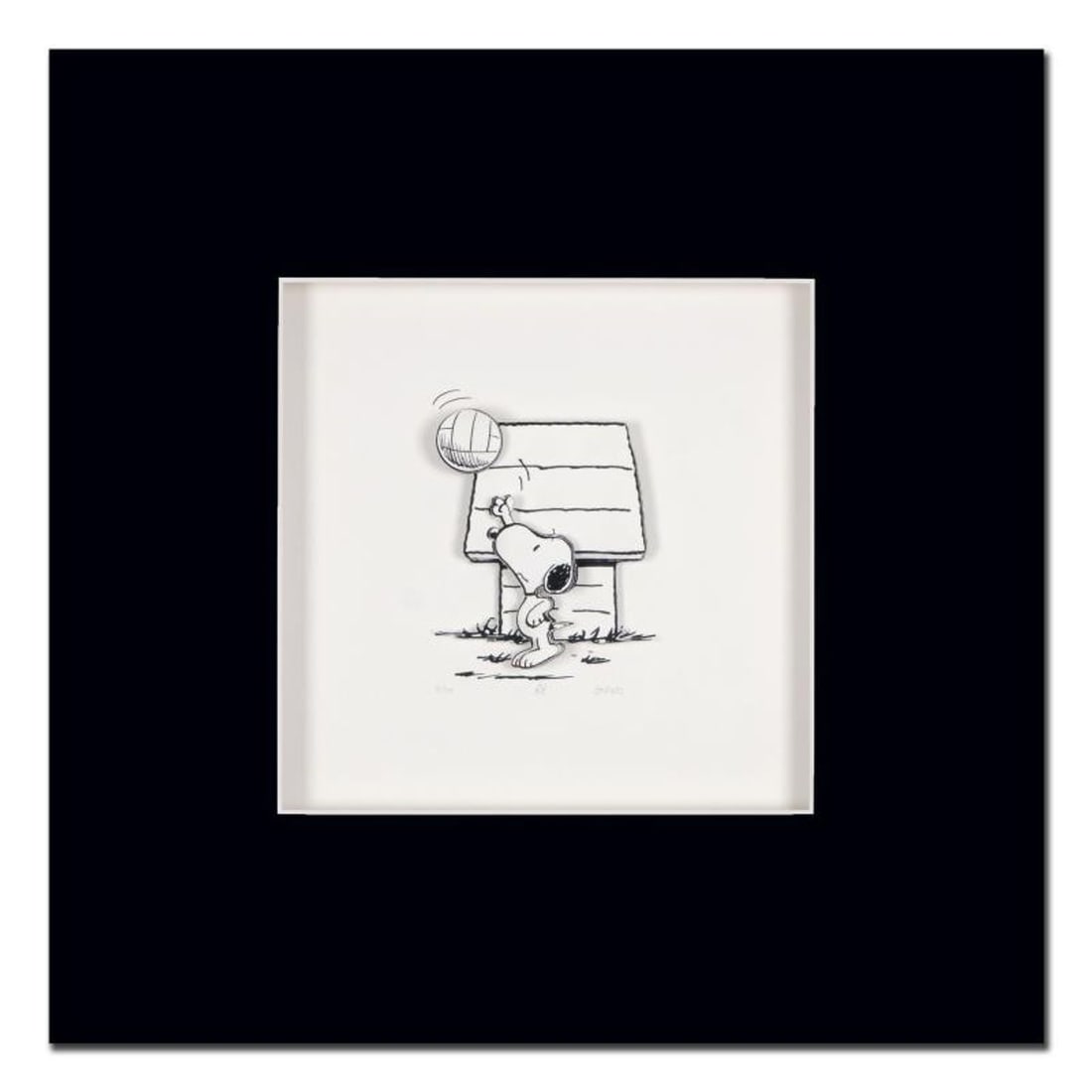 Peanuts, "Champ" Hand Numbered Limited Edition 3D Decoupage with Certificate of Authenticity.: Created from the original artwork archived at the studio, "Champ" portrays the simple yet emotive art of Charles. M. Schulz, creator of PEANUTS. This 3D decoupage print on paper is hand numbered with
