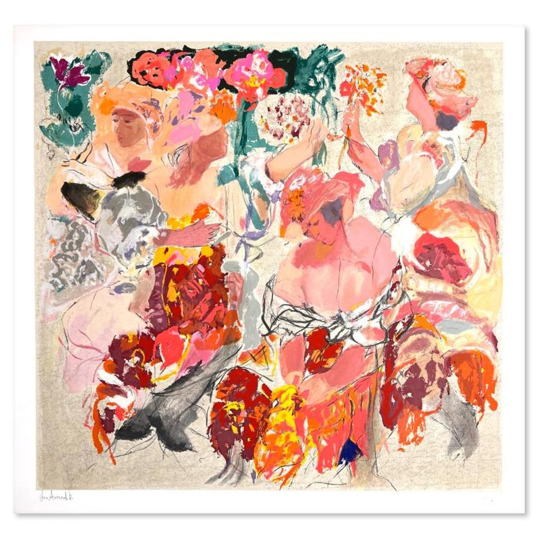 Lea Avizedek, Hand Signed, Numbered Limited Edition with Letter of Authenticity.: This is a limited edition on paper by Lea Avizedek. The piece comes hand signed by the artist, numbered, and with a letter of authenticity. Measures approximately 33" x 34.5". Reference#: 89766.