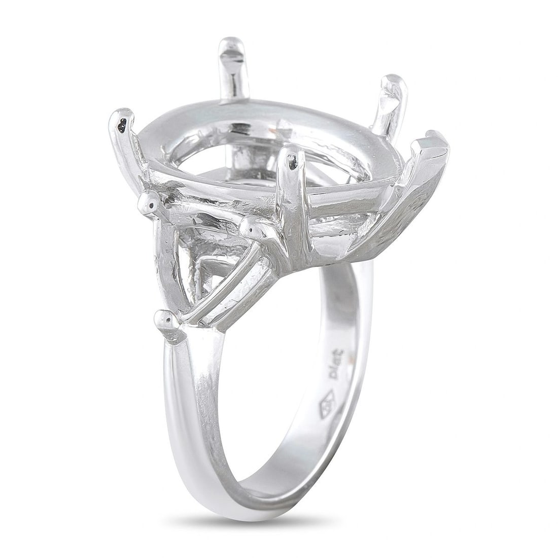 PLATINUM PEAR-SHAPE MOUNTING RING - 2