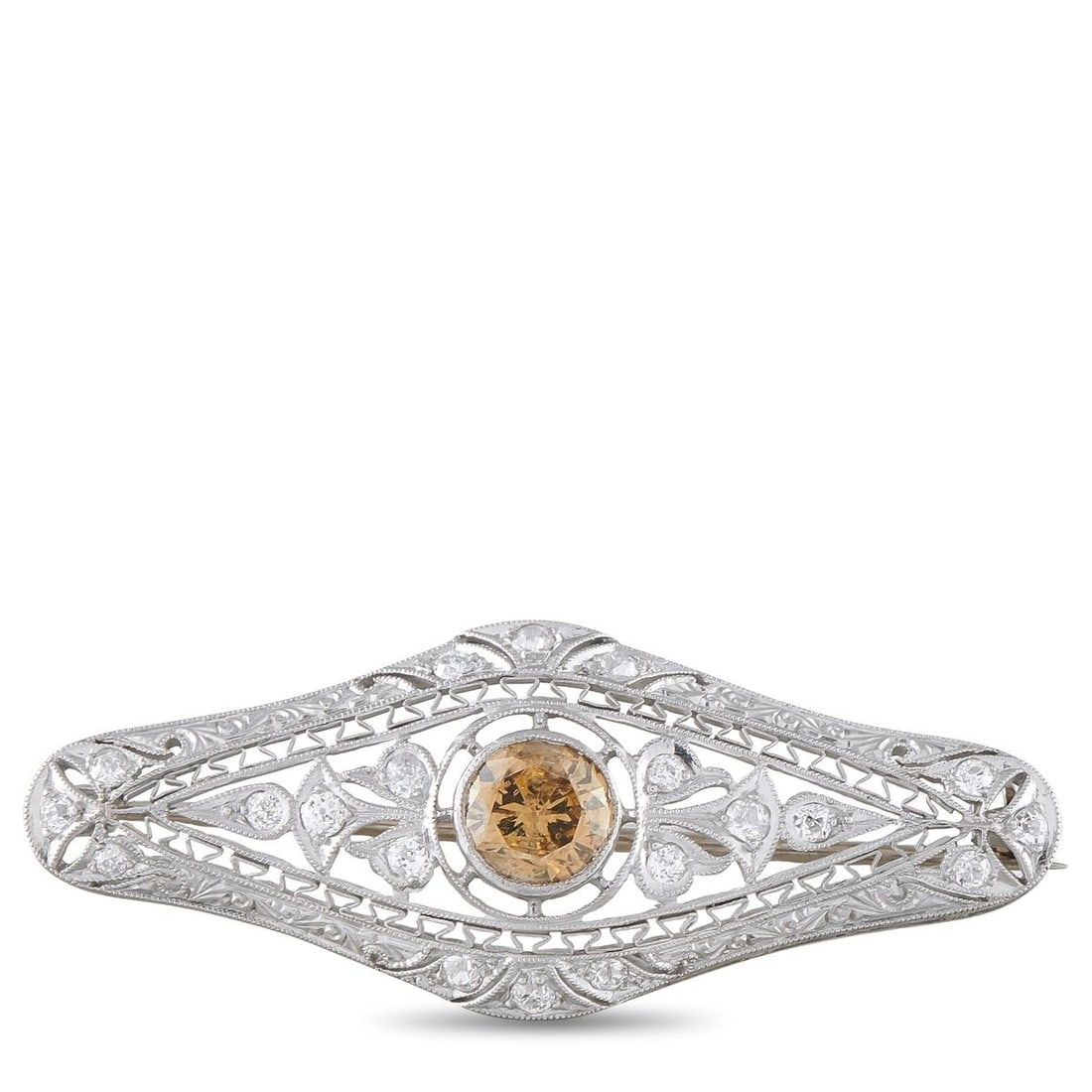 PLATINUM 1.35CT DIAMOND EDWARDIAN BROOCH (1 of 3)