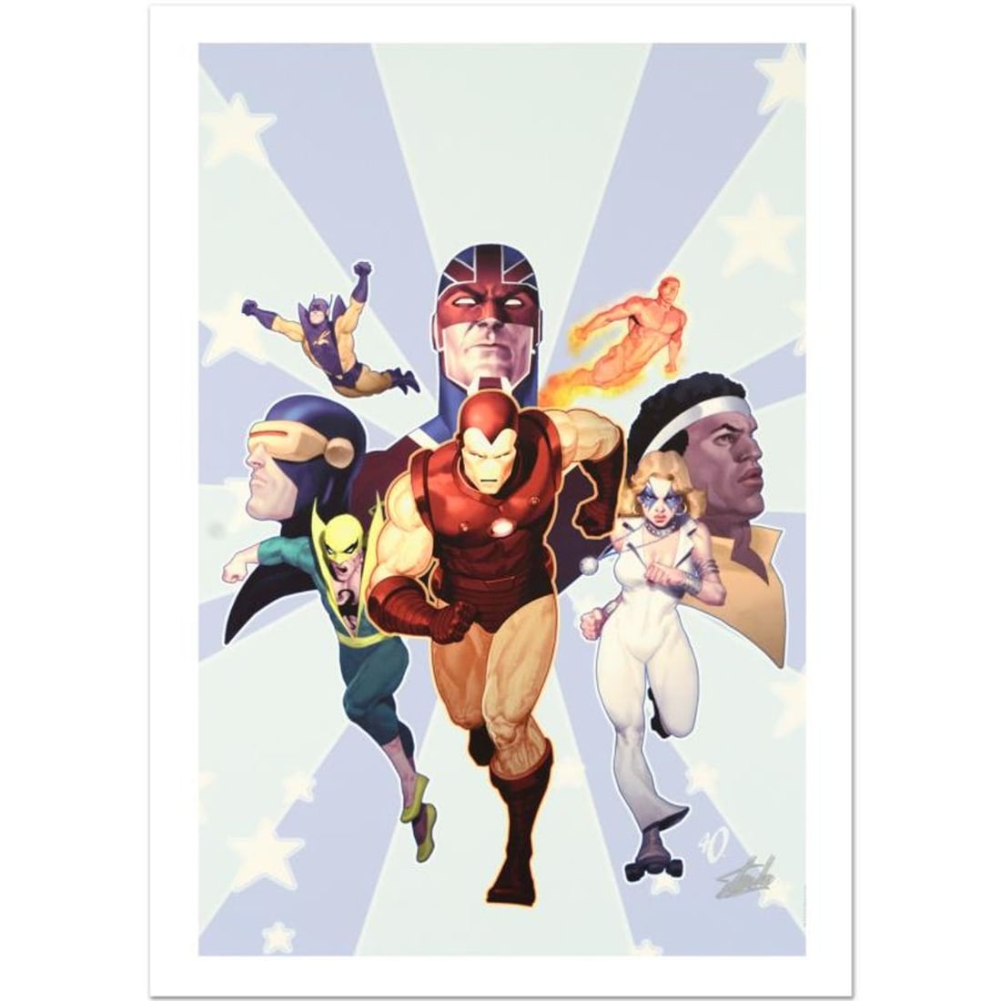 Stan Lee Signed, Marvel Comics "Iron Age: Omega #1" Limited Edition Canvas, Numbered 2/99 with COA.: Iron Age: Omega #1 is a limited edition giclee on canvas with art by Ariel Olivetti . Officially licensed by Marvel, this piece is numbered 2/99 and hand signed by creative legend Stan Lee (1922-2018)