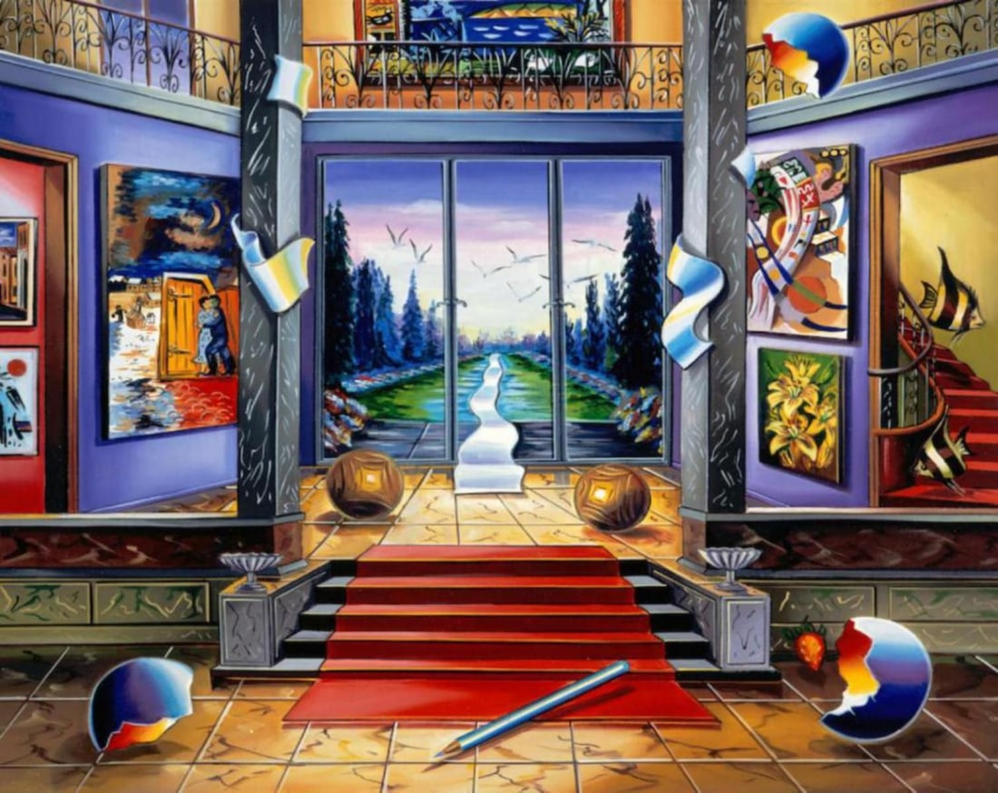 Alexander Astahov- Original Giclee on Canvas "Red Carpet": Artist: Alexander Astahov. Medium: Original Giclee on Canvas. Title: Red Carpet. Size: 24" x 30". Signature: Hand Signed by the Artist. Certificate of Authenticity: From the publisher. Reference#: 209