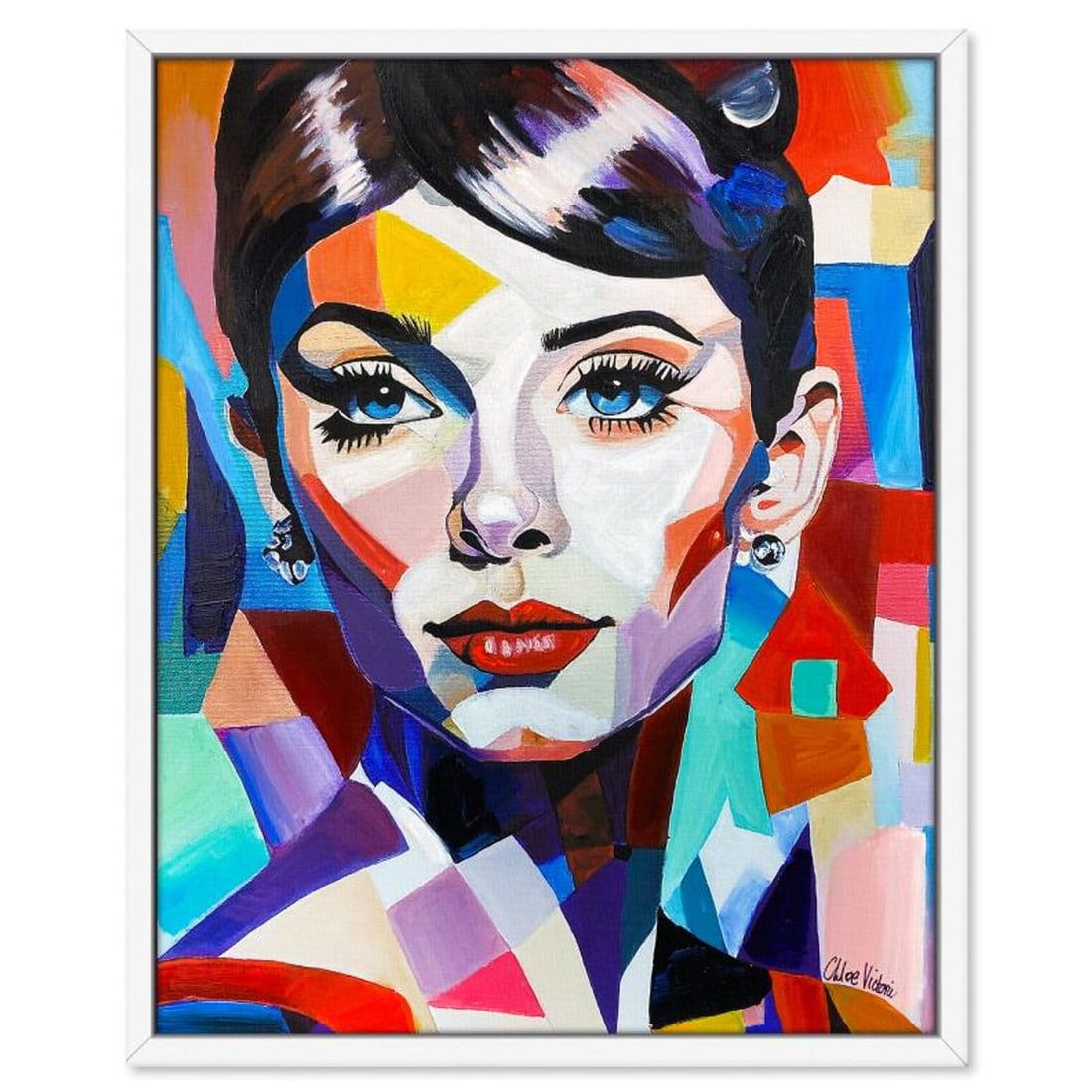 Chloe Victoria, "Eternal Glamour" Framed One-of-a-Kind Mixed Media Overpaint on Canvas, Hand Signed: Eternal Glamour is a one-of-a-kind mixed media overpaint on canvas by Chloe Victoria, hand signed by the artist. This piece comes custom framed. Includes Letter of Authenticity. Measures approx. 23" x
