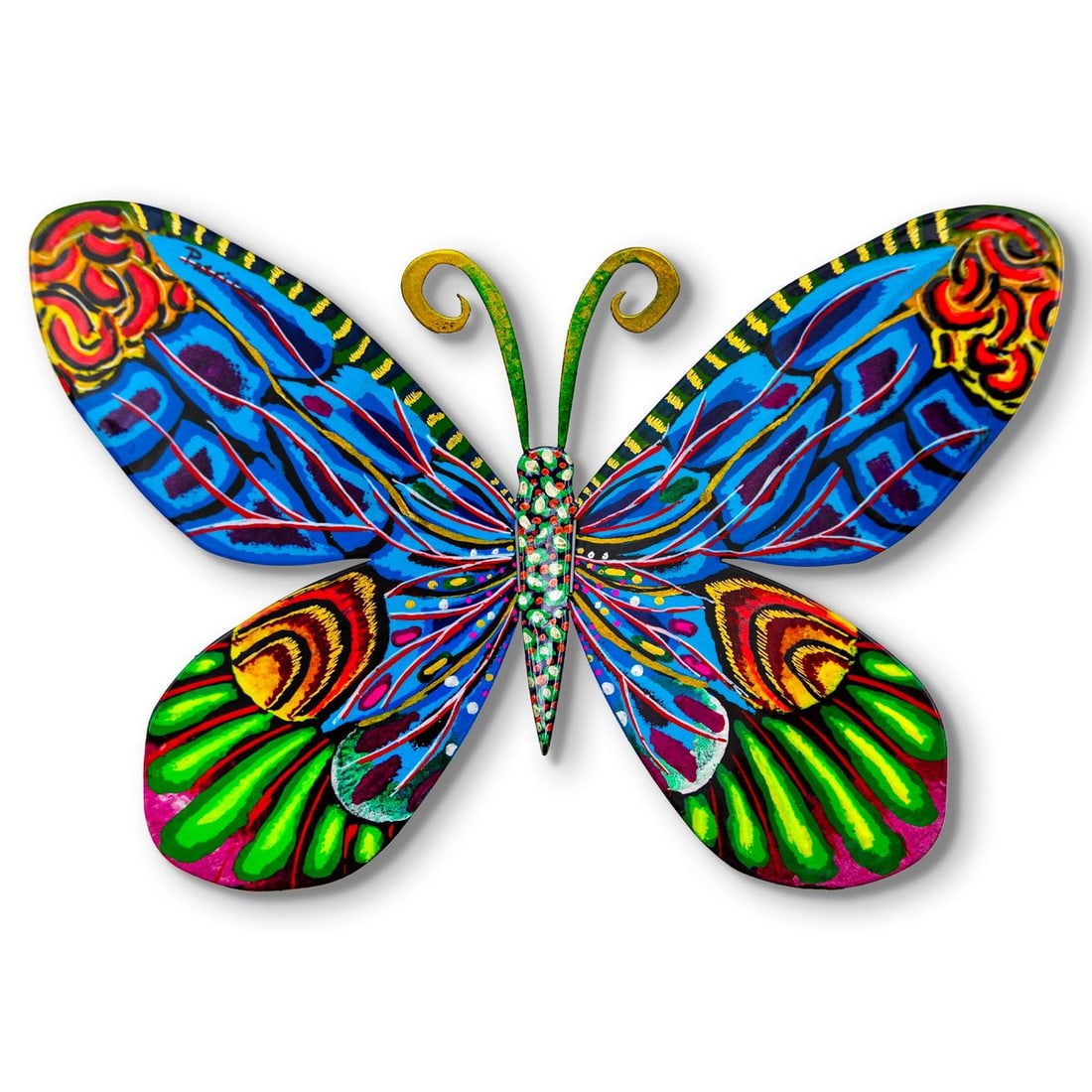 Patricia Govezensky- Original Painting on Cutout Steel "Butterfly": Artist: Patricia Govezensky. Medium: Original Painting on Cutout Steel. Title: Butterfly. Size: 8" x 12". Signature: Hand Signed by the artist. Certificate of Authenticity: Is included. Reference#: 56
