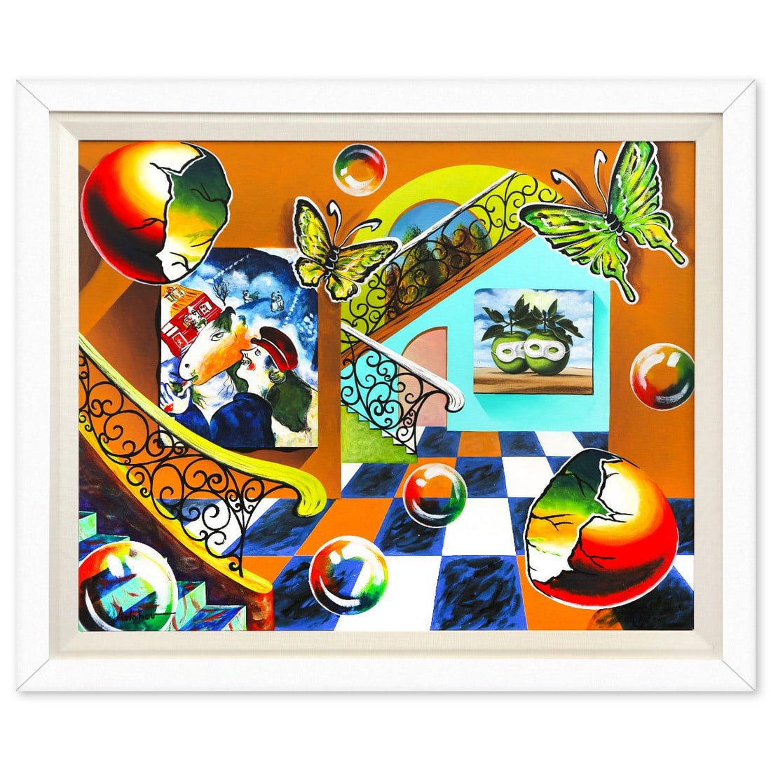 Alexander Astahov- Original Oil on Canvas "Vacation Vortex": Artist: Alexander Astahov. Medium: Original Oil on Canvas. Title: Vacation Vortex. Size: 24" x 30". Measures approx. 29" x 35" (framed). Signature: Hand Signed. Certificate of Authenticity: Is include