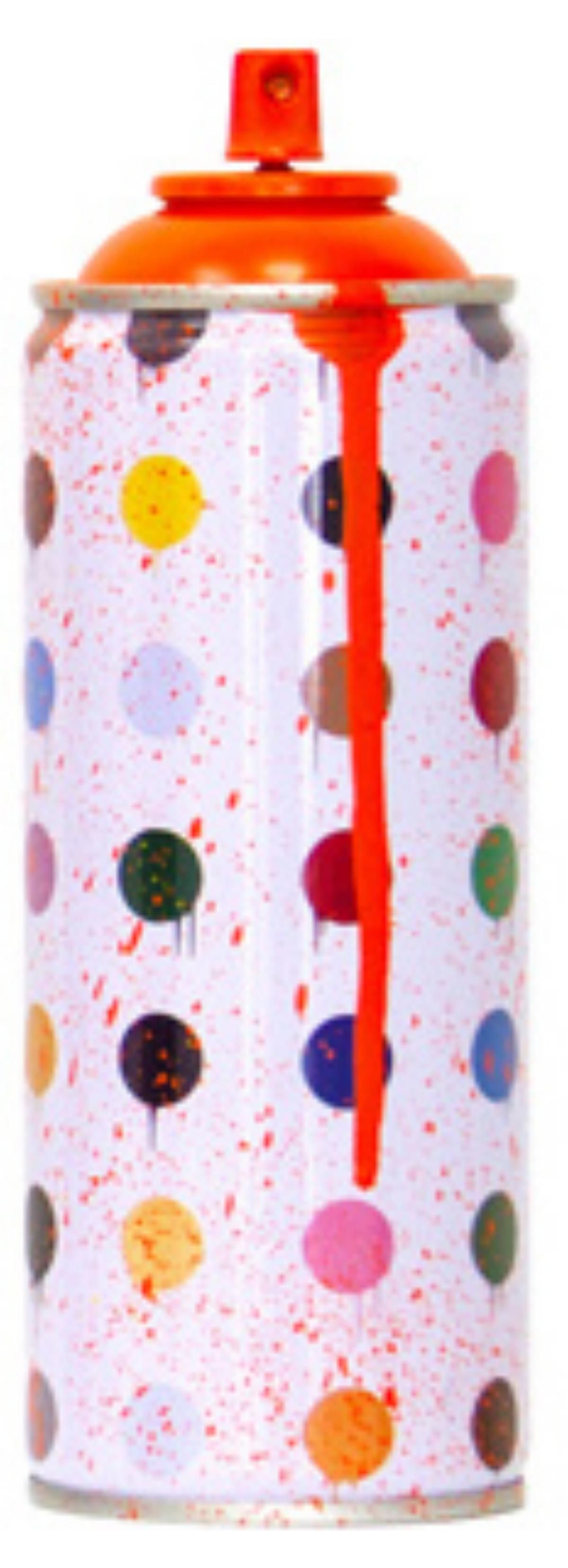 Mr. Brainwash- SPRAY CAN "HIRST DOTS, 2020": Artist: Mr. Brainwash. Medium: SPRAY CAN. Title: HIRST DOTS, 2020. Size: 7.5" x 2.5". Signature: Numbered and dated. Additional: Cans Include Case. Reference#: 14461.