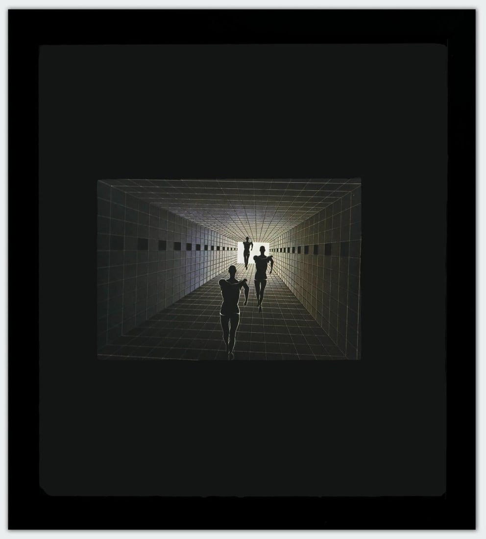 Victor Vasarely- Heliogravure Print "Untitled": Artist: Victor Vasarely. Medium: Heliogravure Print. Title: Untitled. Size: 10" x 10". Measures approx. 12" x 12" (framed). Additional: Custom Framed. Reference#: 21504.