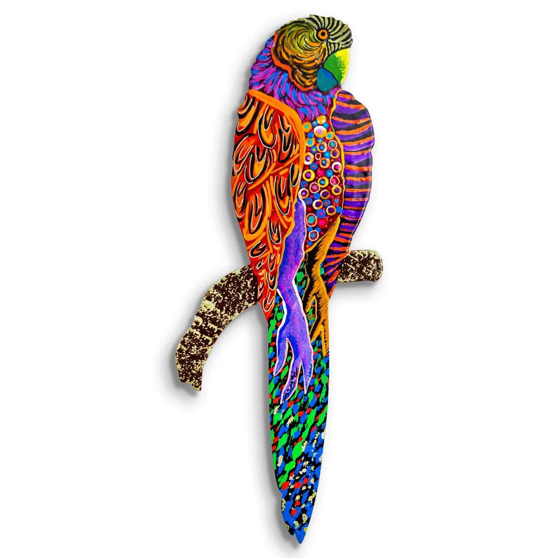 Patricia Govezensky- Original Painting on Laser Cut Steel "Moment of Peace": Artist: Patricia Govezensky. Medium: Original Painting on Laser Cut Steel. Title: Moment of Peace. Size: 14" x 5". Signature: Hand Signed by the artist. Certificate of Authenticity: Is included.