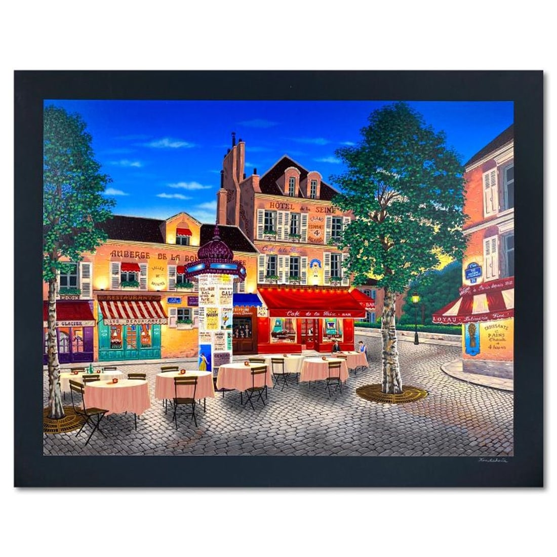 Liudmila Kondakova, "Hotel de la Seine" Limited Edition Serigraph, Numbered and Hand Signed with: Hotel de la Seine is a limited edition serigraph on paper by Liudmila Kondakova, hand signed by the artist. Includes Certificate of Authenticity from Chalk & Vermilion Fine Arts. Measures approx. 32" 