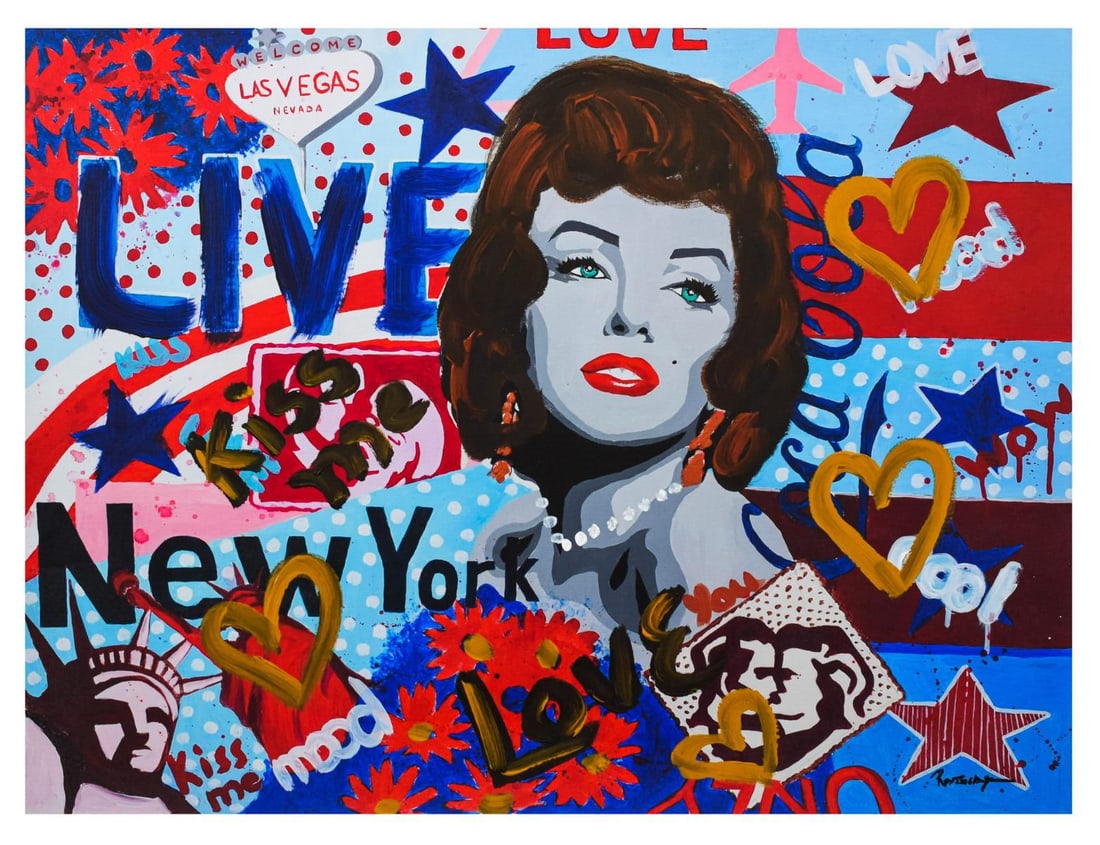 Nastya Rovenskaya- Mixed Media "Looking for Glory": Artist: Nastya Rovenskaya. Medium: Mixed Media. Title: Looking for Glory. Size: 30" x 40". Signature: Hand Signed by the artist. Certificate of Authenticity: From the publisher. Reference#: 13529.