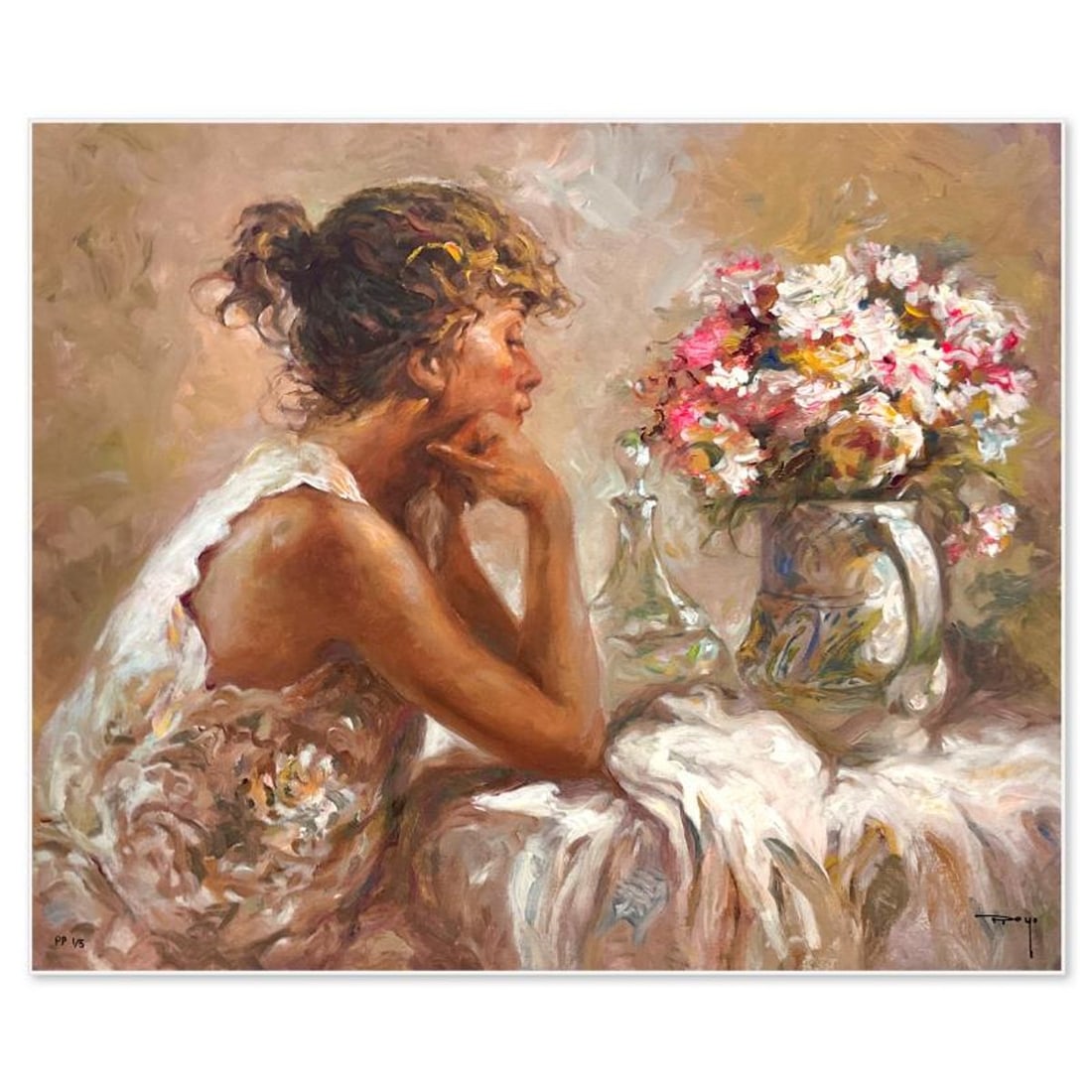 Royo, "Pensativa" Limited Edition Publisher's Proof on Clay-Board (24" x 29"), Numbered 1/5 and Hand (1 of 2)