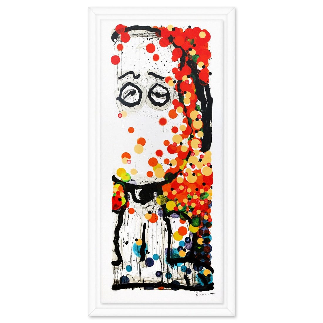 Tom Everhart- Hand Pulled Original Lithograph "Beauty Sleep": Artist: Tom Everhart. Medium: Hand Pulled Original Lithograph. Title: Beauty Sleep. Size: 58" x 25". Measures approx. 63" x 30" (framed). Signature: Hand signed and numbered. Certificate of