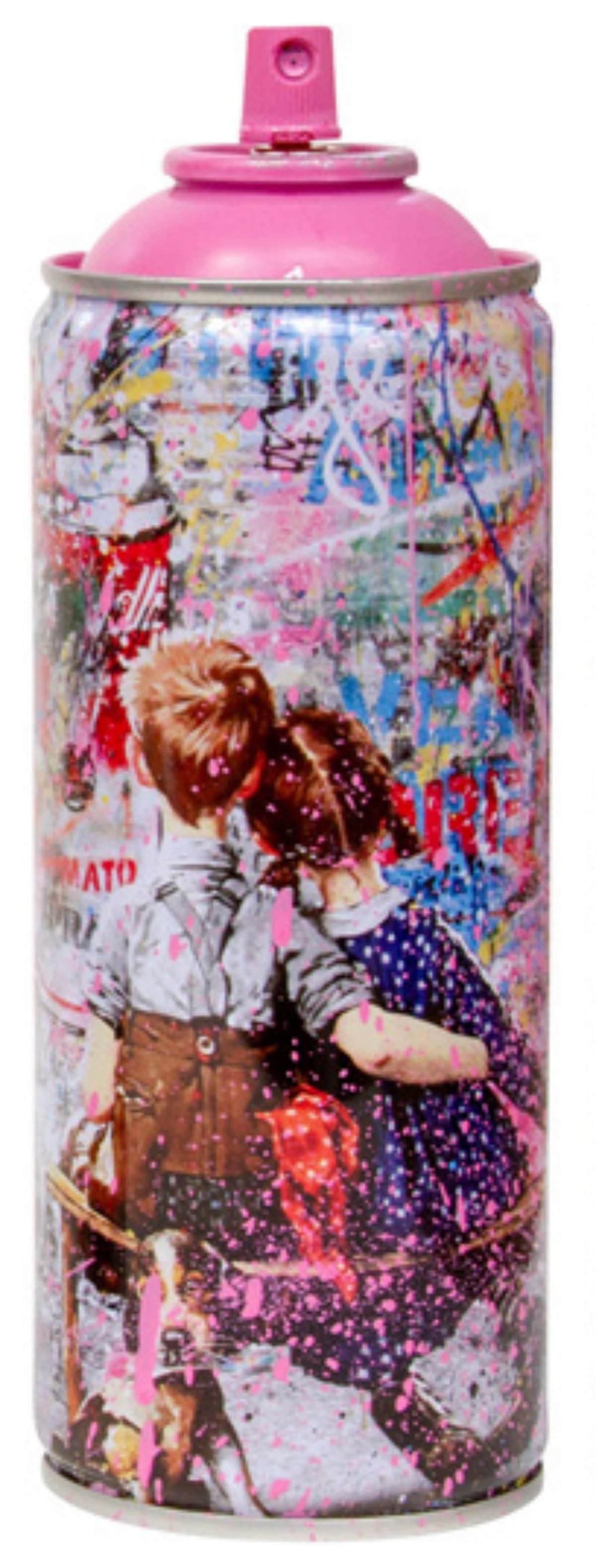 Mr. Brainwash- SPRAY CAN "WORK WELL TOGETHER, 2020": Artist: Mr. Brainwash. Medium: SPRAY CAN. Title: WORK WELL TOGETHER, 2020. Size: 7.5" x 2.5". Signature: Numbered and dated. Additional: Cans Include Case. Reference#: 14466.