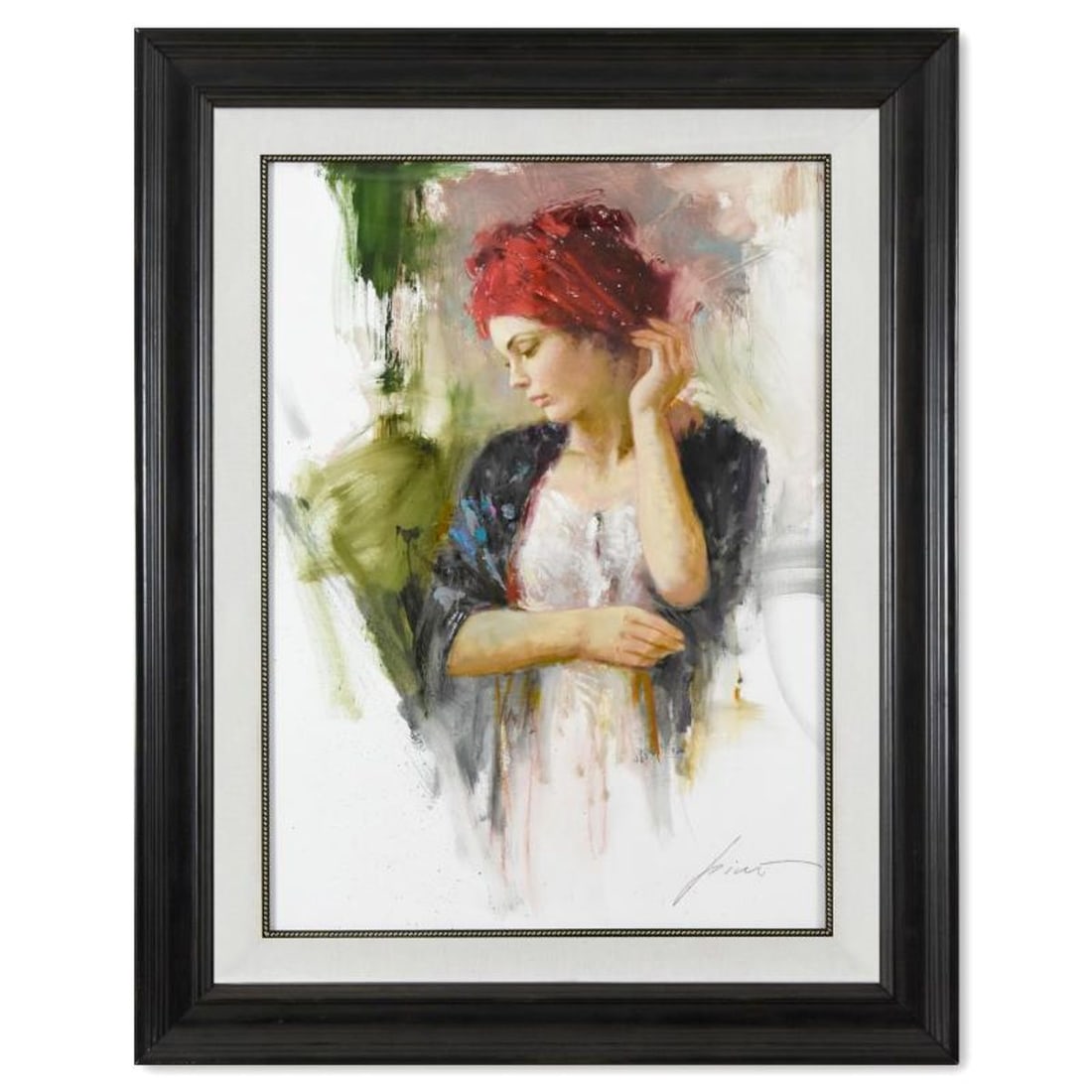 Pino (1939-2010), "Harmony" Framed Original Oil Study on Board, Hand Signed with Certificate of: Harmony is an original oil painting on board by Pino (1939-2010), hand signed by the artist. This piece comes custom framed. Includes Certificate of Authenticity. Measures approx. 31" x 38.5"
