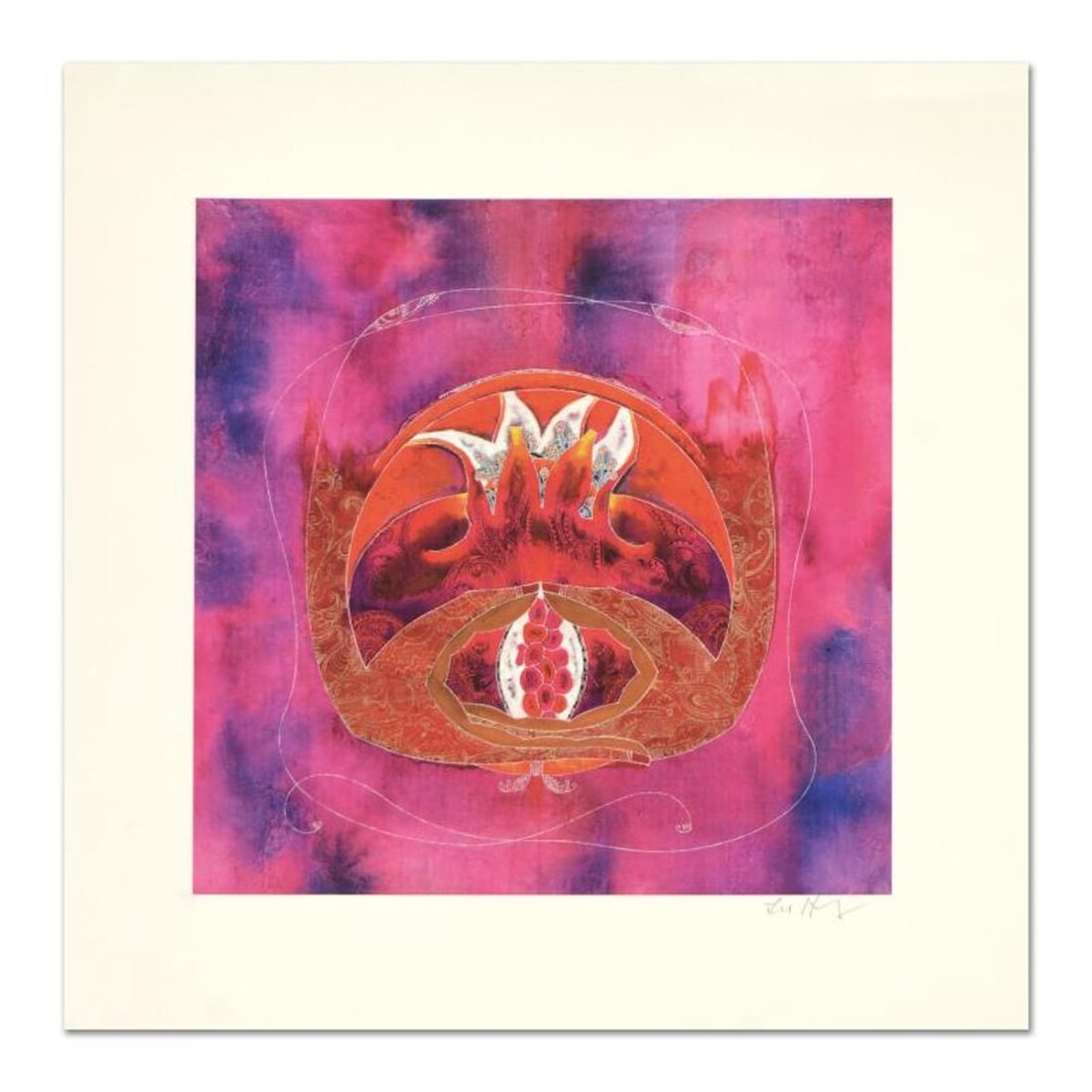 Lu Hong "Mudra Dhyana, Meditation" Hand Signed Limited Edition Giclee with Letter of Authenticity.: Mudra Dhyana, Meditation is an limited edition giclee on canvas, by Lu Hong. Hand signed by the artist, this piece comes with a letter of authenticity. Measures approx. 10" x 10" (image). Reference#: 