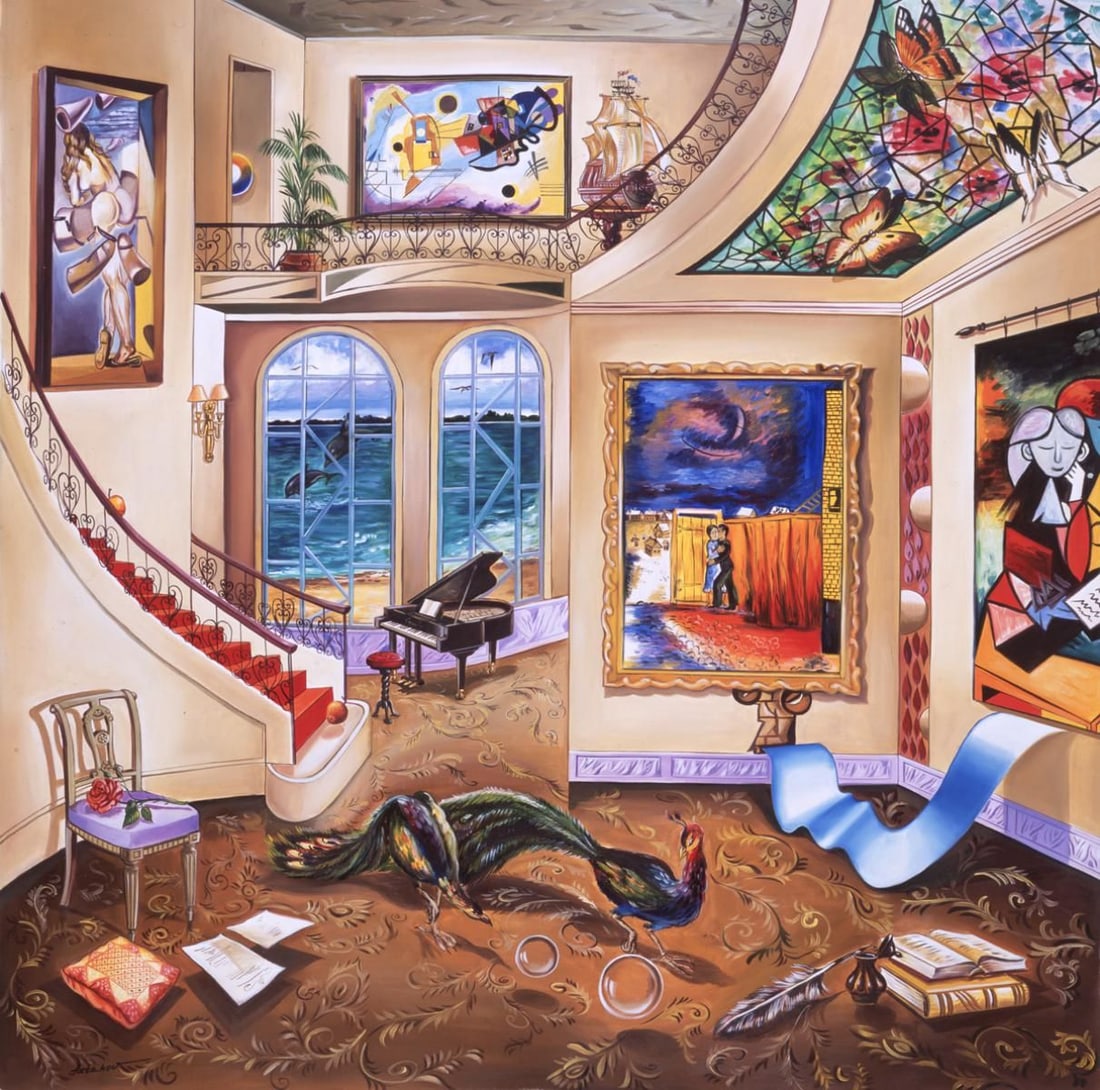 Alexander Astahov- Original Giclee on Canvas "Frozen in Time": Artist: Alexander Astahov. Medium: Original Giclee on Canvas. Title: Frozen in Time. Size: 30" x 30". Signature: Hand Signed by the Artist. Certificate of Authenticity: From the publisher. Reference#: