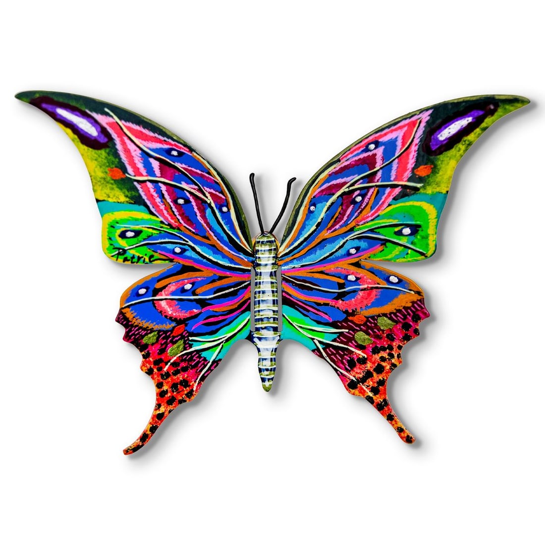 Patricia Govezensky- Original Painting on Cutout Steel "Butterfly": Artist: Patricia Govezensky. Medium: Original Painting on Cutout Steel. Title: Butterfly. Size: 5" x 8". Signature: Hand Signed by the artist. Certificate of Authenticity: Is included. Reference#: 563