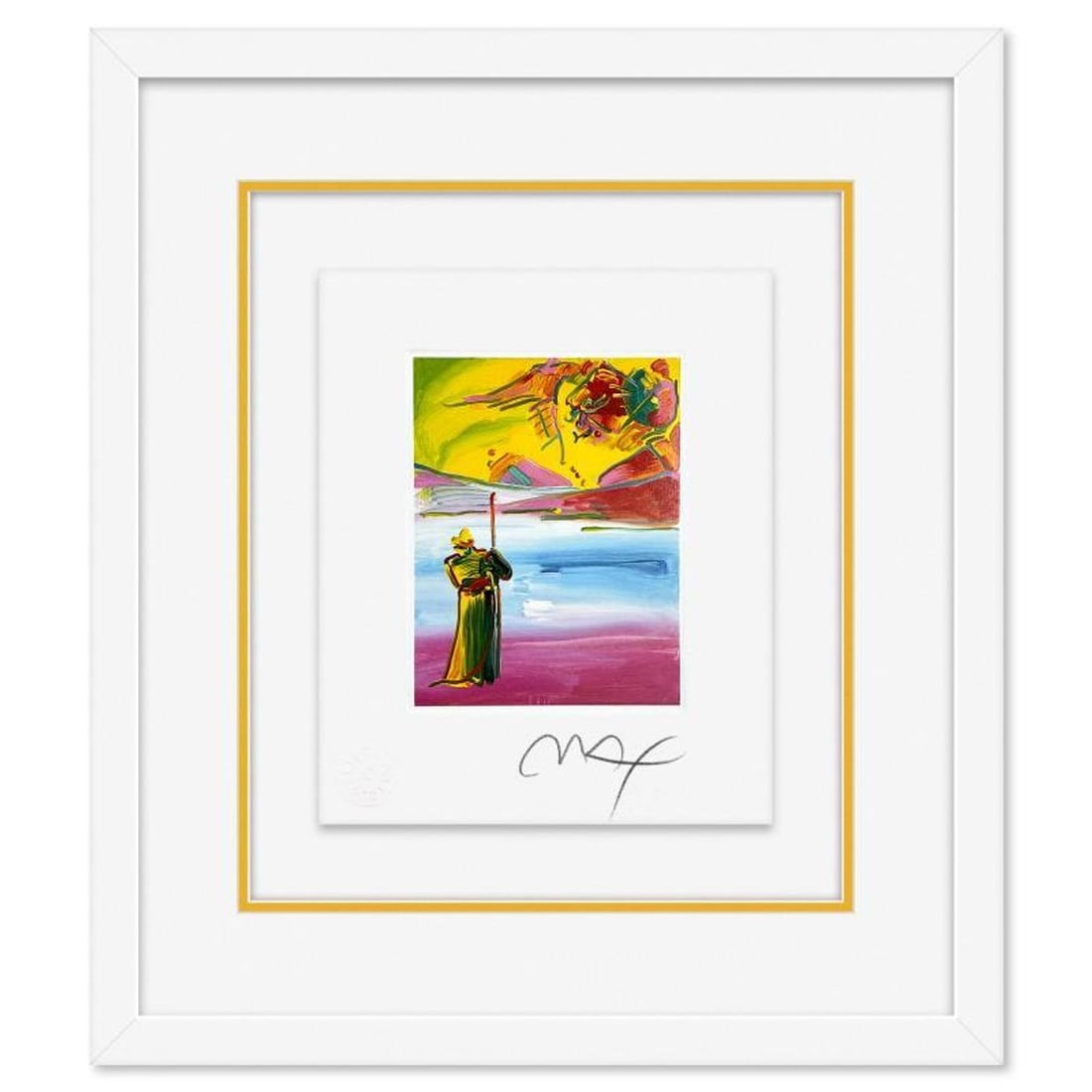 Peter Max, "Sage and Profile" Framed Limited Edition Lithograph, Numbered and Hand Signed with: Sage and Profile is a limited edition lithograph on paper by Peter Max, numbered and hand signed by the artist. This piece comes framed. Includes Certificate of Authenticity from Peter Max Studios. Me