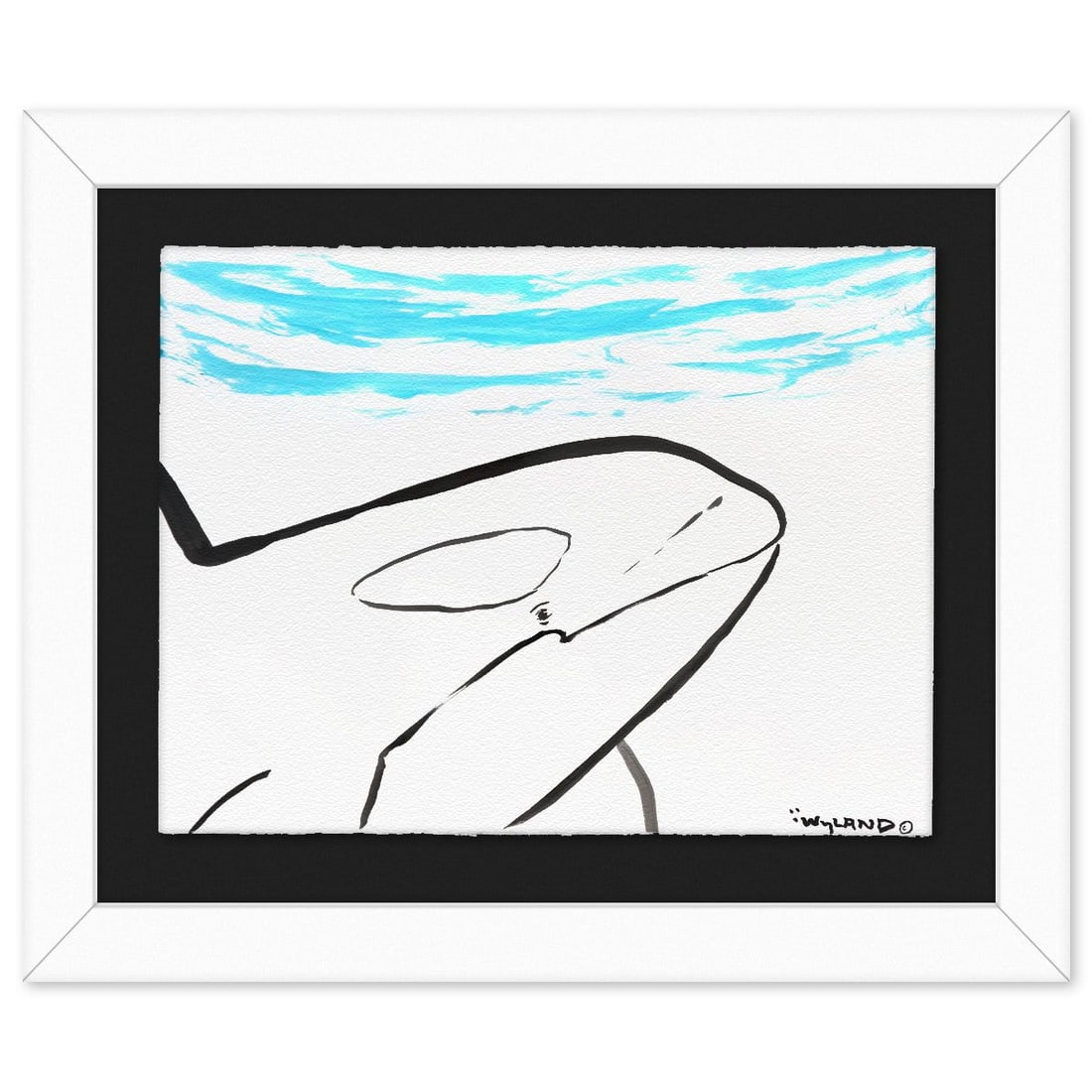 Wyland- Original Sumi Ink Painting "Orca": Artist: Wyland. Medium: Original Sumi Ink Painting. Title: Orca. Size: 23" x 30". Measures approx. 33" x 40" (framed). Signature: Hand signed by the artist. Certificate of Authenticity: Is included. R