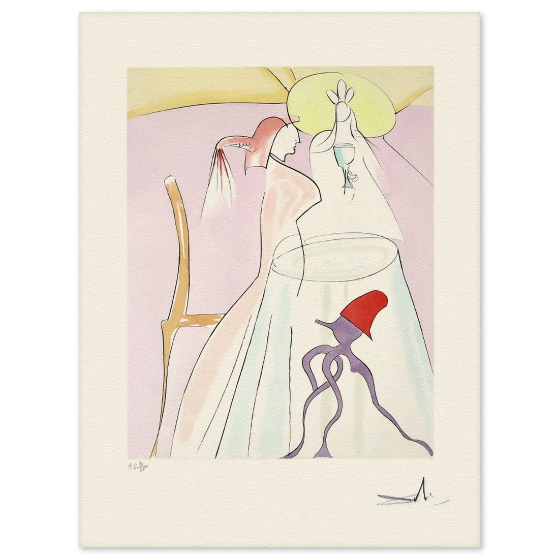 Salvador Dali- Etching "Urashima Taro": Artist: Salvador Dali. Medium: Etching. Title: Urashima Taro. Size: 26" x 20". Signature: Hand signed and numbered. Reference#: 74722.