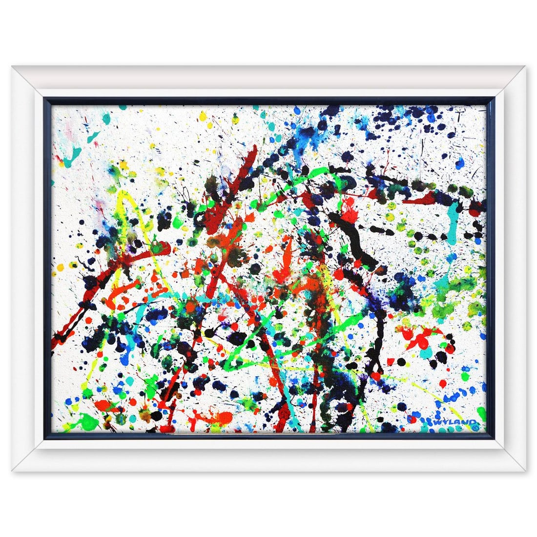 Wyland- Original Painting on Canvas "Abstract": Artist: Wyland. Medium: Original Painting on Canvas. Title: Abstract. Size: 36" x 48". Measures approx. 45" x 57" (framed). Signature: Hand signed by the artist. Certificate of Authenticity: Is