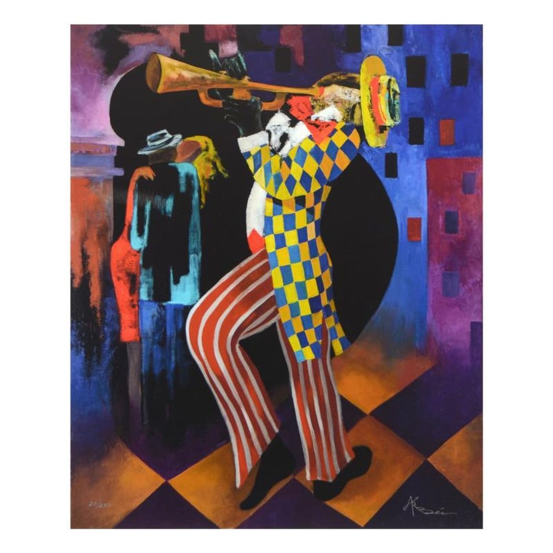 Arbe, "The Night is Young" Limited Edition on Canvas, Numbered and Hand Signed with Certificate of (1 of 2)