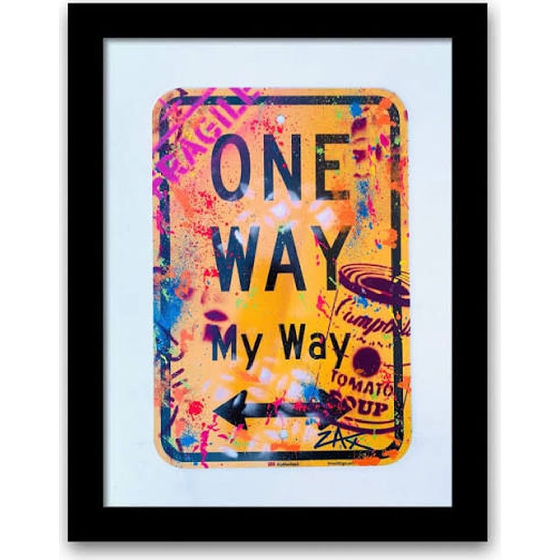 E.M. ZAX- 1/1 hand painted metal street sign (1 of 1)