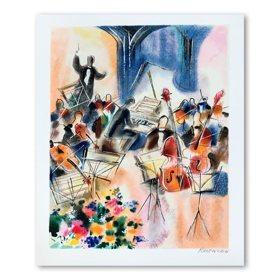 Michael Rozenvain, Hand Signed Limited Edition Serigraph on Paper with Letter of Authenticity.: This is a limited edition serigraph on paper by Michael Rozenvain. It is numbered and hand signed and includes a letter of authenticity. Measures approximately 18" x 13" (image). Reference#: 93456.