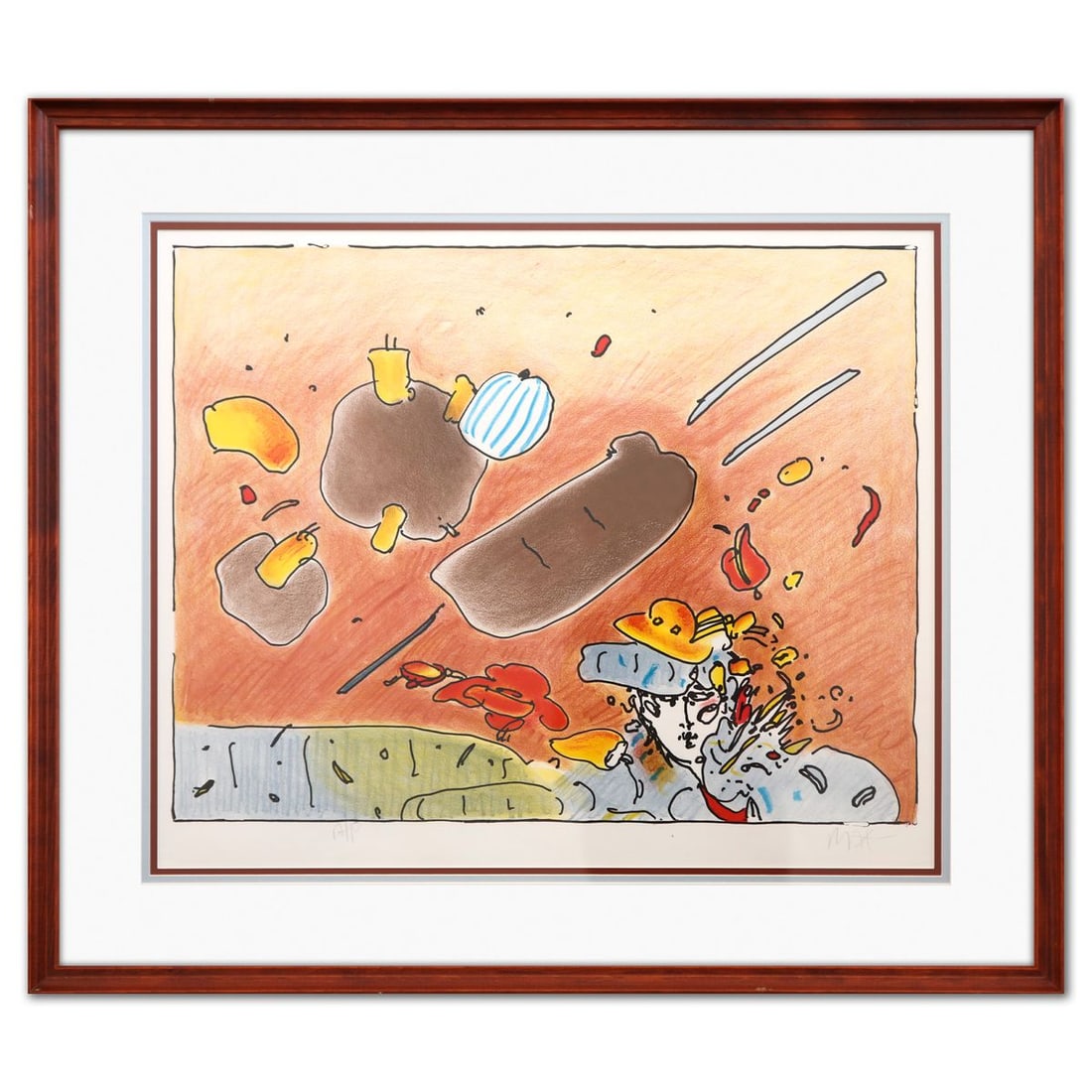 Peter Max- Lithograph "Daydreaming": Artist: Peter Max. Medium: Lithograph. Title: Daydreaming. Size: 20" x 25". Measures approx. 28" x 33" (framed). Signature: Hand signed and numbered. Certificate of Authenticity: Is included. Referenc