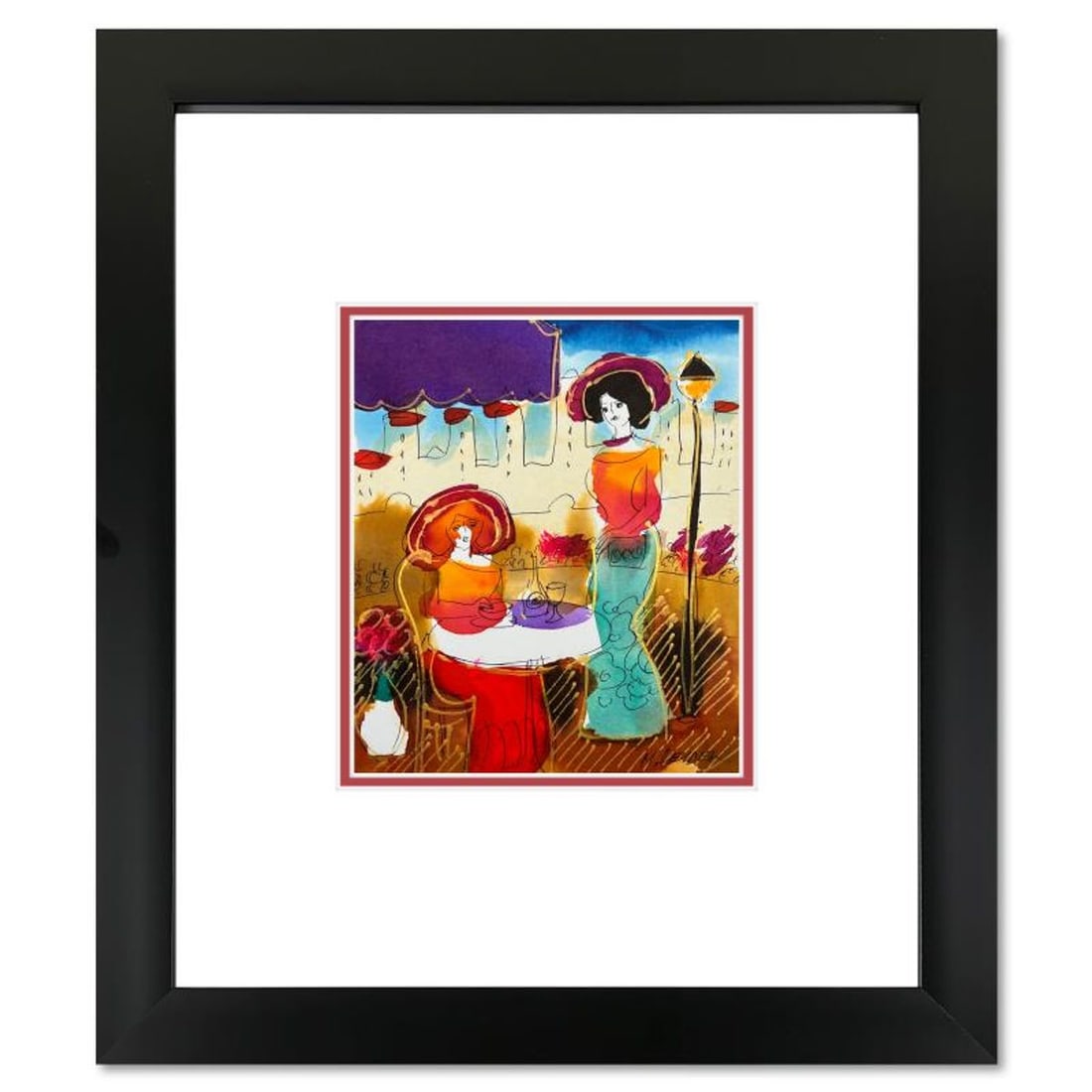 Moshe Leider, Framed Original Mixed Media Watercolor Painting, Hand Signed with Letter of: This is an original mixed media watercolor painting on paper by Moshe Leider. Hand signed by the artist, this piece comes custom framed and includes a Letter of Authenticity. Measures approximately 15