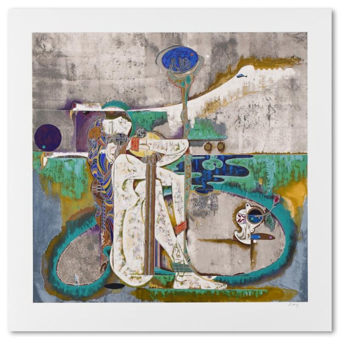 Lu Hong, "Mystery of a Secret" Limited Edition Serigraph on Paper, Numbered and Hand Signed with: Mystery of a Secret is a limited edition serigraph on paper by Lu Hong, numbered and hand signed by the artist. Includes Letter of Authenticity. Measures approx. 33.5" x 33.5" (with border), 28.5" x 2