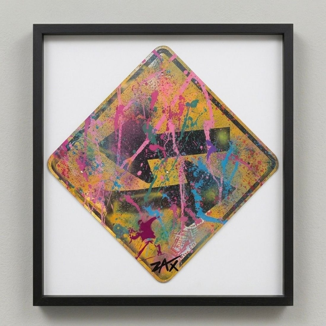 E.M. ZAX- 1/1 hand painted metal street sign (1 of 1)