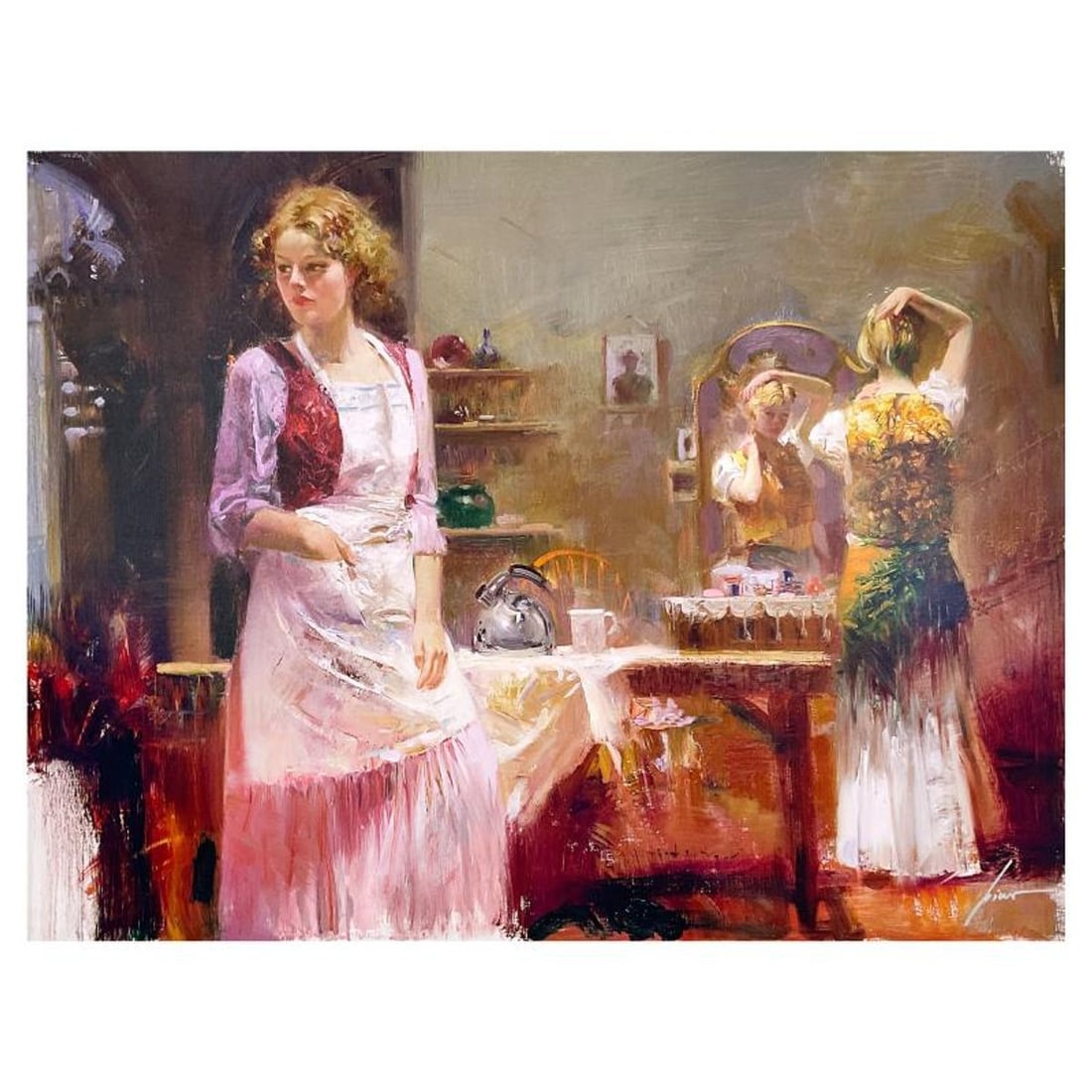 Pino (1939-2010), "Secret Sharer" Limited Edition on Canvas, Numbered and Hand Signed with: Secret Sharer is a limited edition giclee on canvas by Pino (1939-2010), numbered and hand signed by the artist. Includes Certificate of Authenticity. Measures approx. 30" x 40" (image). Reference#: