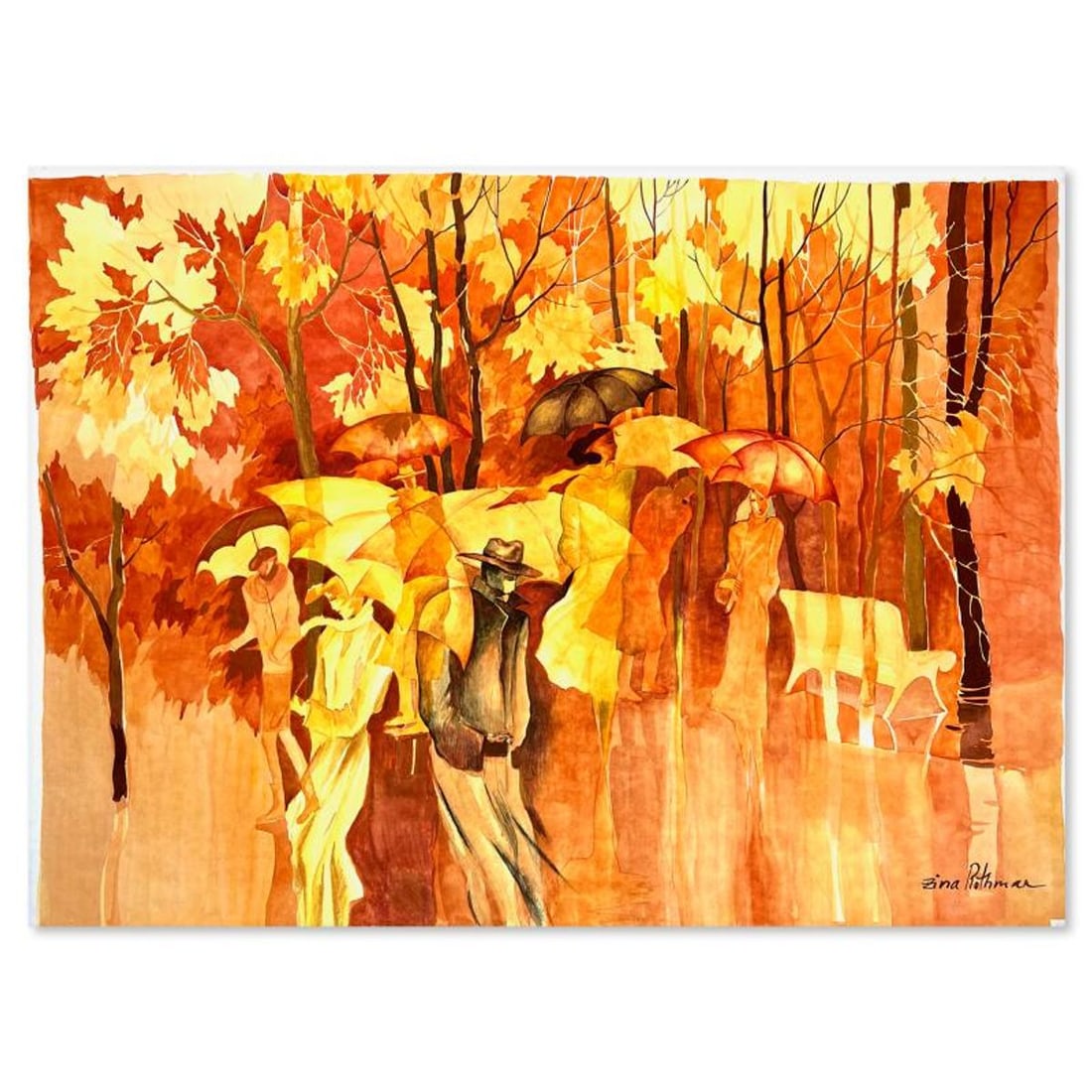 Zina Roitman, Hand Signed Original Painting with Letter of Authenticity.: This is an untitled original painting on paper by Zina Roitman. The piece is hand signed and comes with a letter of authenticity. Measures approximately 19.5" x 26.5".