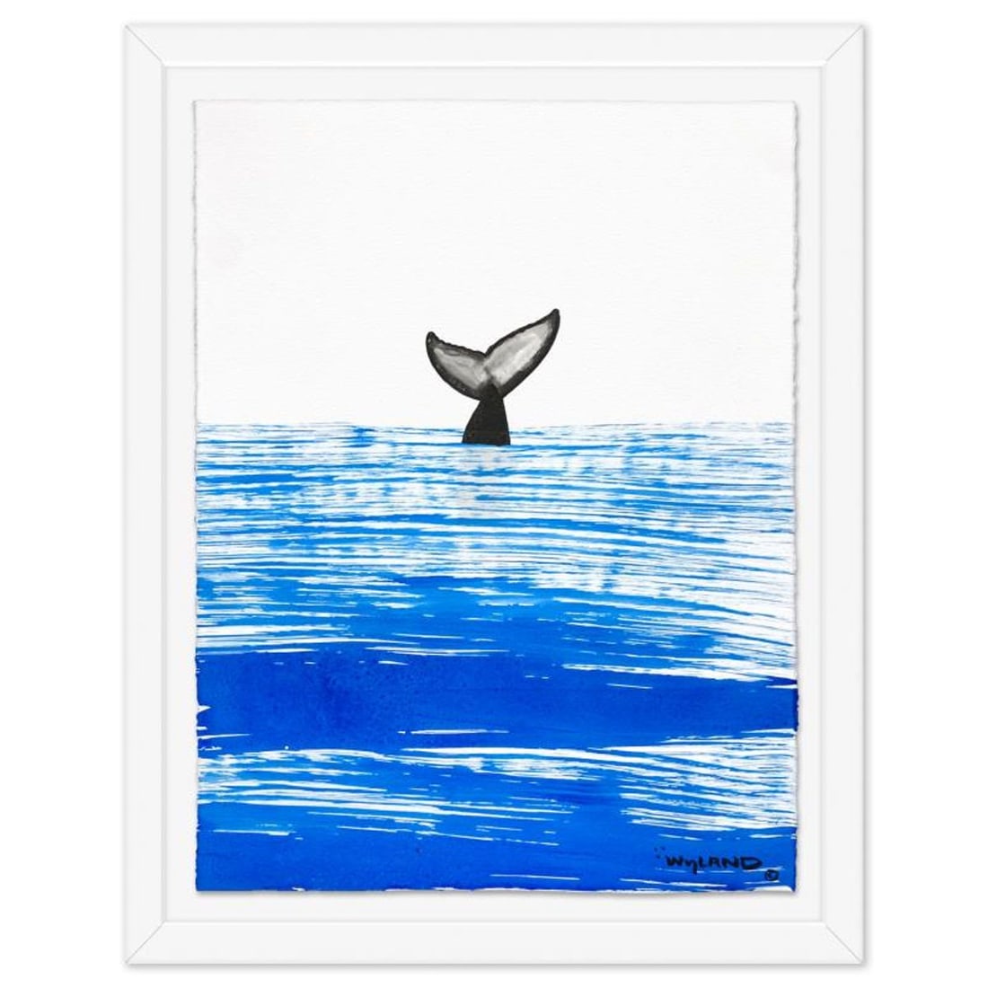 Wyland, "Whale Tail" Framed Original Sumi Ink Painting, Hand Signed with Letter of Authenticity.: Whale Tail is an original sumi ink painting on paper by Wyland, hand signed by the artist. This piece comes custom framed. Includes Letter of Authenticity. Measures approx. 30" x 37" (frame), 23" x 30