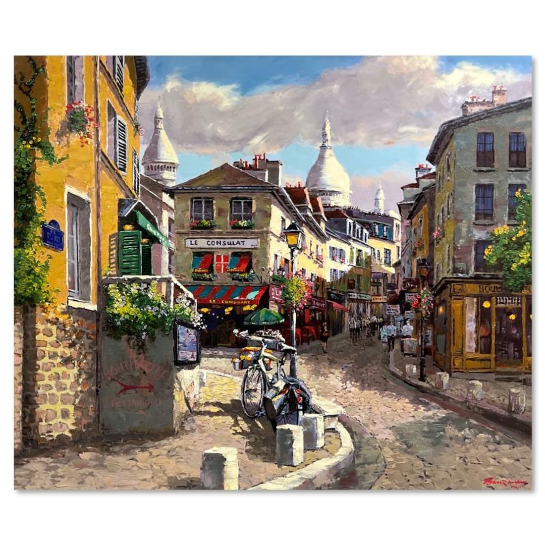 Sam Park, "Montmartre" Hand Embellished Limited Edition Printer's Proof on Canvas (32" x 38"),: Montmartre is a hand embellished limited edition printer's proof on stretched canvas by Sam Park, numbered 1/1 and hand signed by the artist. Includes Letter of Authenticity. Measures approx. 32" x
