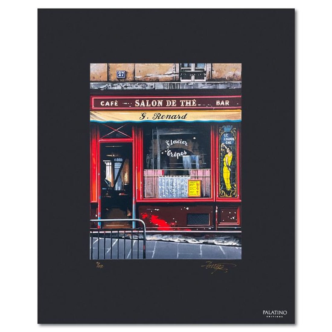 Thomas Pradzynski (1951-2007), "Salon de The" Limited Edition Serigraph, Numbered 9/150 and Hand (1 of 2)