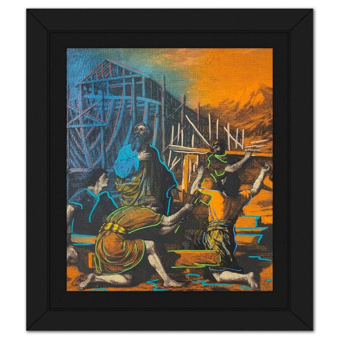 Steve Kaufman (1960-2010), "Noah's Arc" Framed Hand Embellished Limited Edition Silscreen, Numbered (1 of 2)