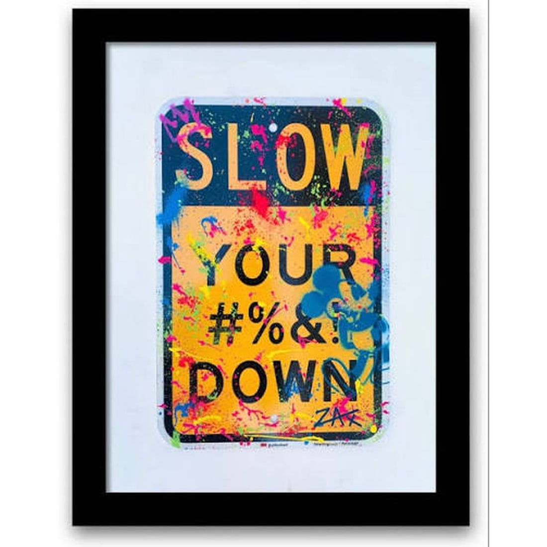 E.M. ZAX- 1/1 hand painted metal street sign (1 of 1)