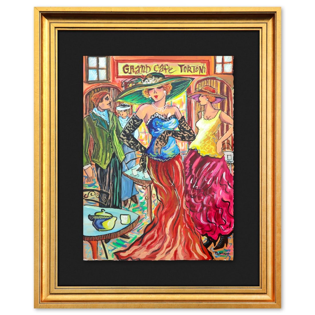 Patricia Govezensky- Original Watercolor "Electric Garden": Artist: Patricia Govezensky. Medium: Original Watercolor. Title: Electric Garden. Size: 14" x 11". Measures approx. 22" x 28" (framed). Signature: Hand signed. Certificate of Authenticity: Is included
