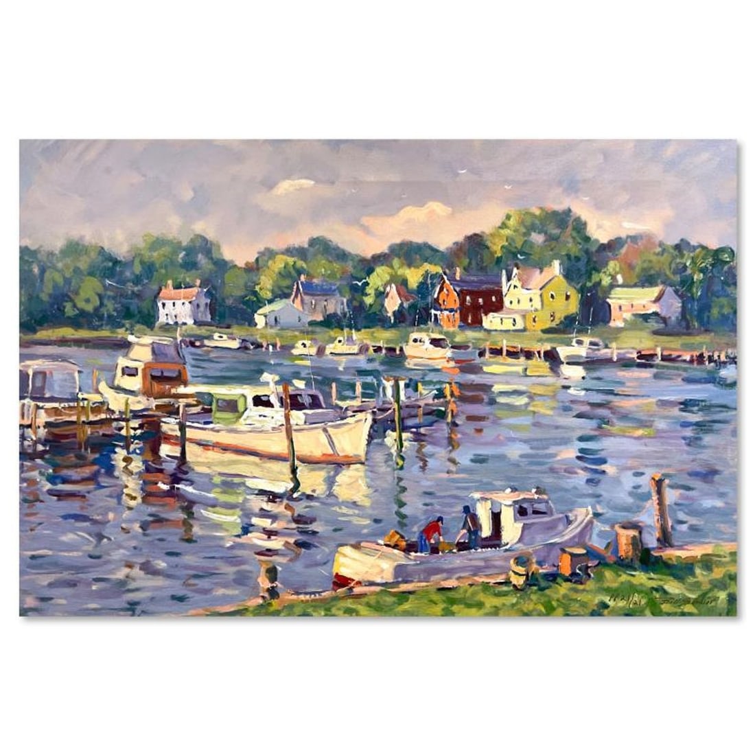 Bill Schmidt, "Mariners Cove" Limited Edition Publisher's Proof on Canvas, Numbered 21/21 and Hand: Mariners Cove is a limited edition publisher's proof on stretched canvas by Bill Schmidt, numbered 21/21 and hand signed by the artist. Includes Letter of Authenticity. Measures approx. 16" x 24" (ima