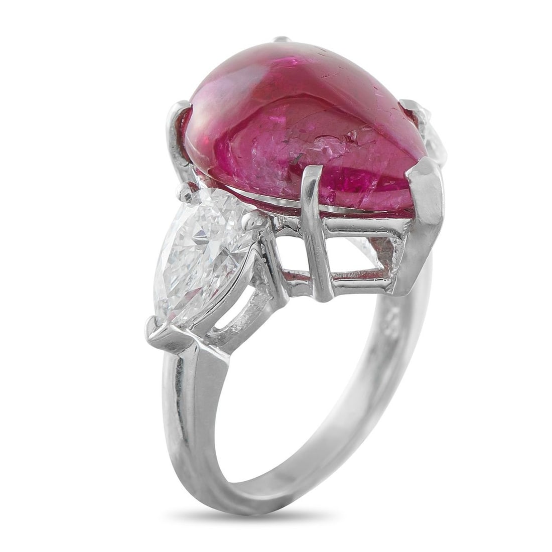 PLATINUM 1.85CT DIAMOND AND RUBY RING - 2