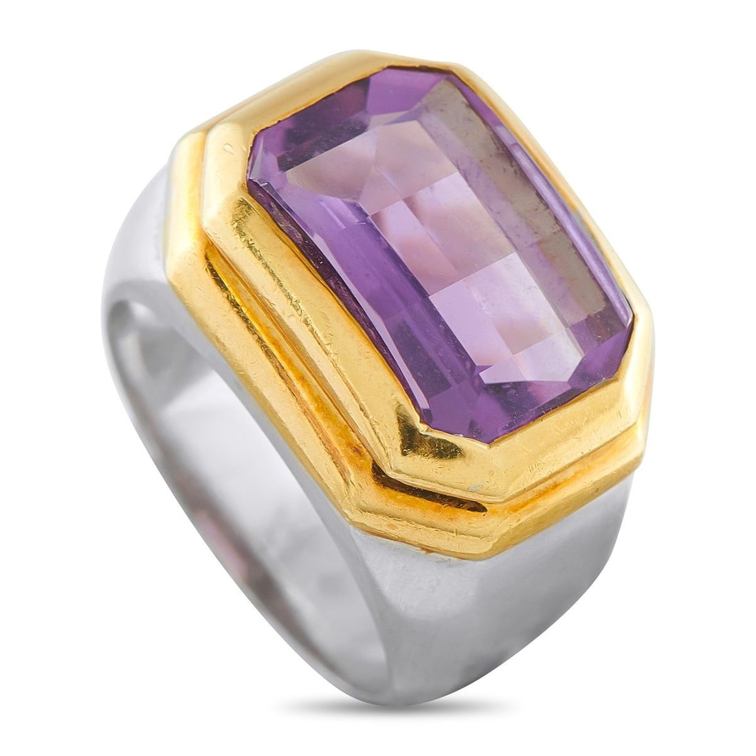 18K WHITE AND YELLOW GOLD AMETHYST RING (1 of 3)