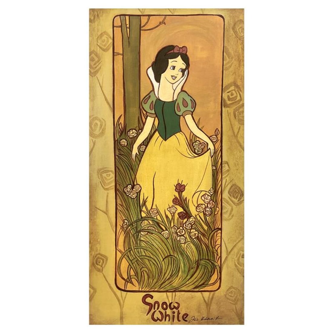 Tricia Buchanan-Benson, "Snow White" Limited Edition Japanese on Canvas from Disney Fine Art,: Snow White is a limited edition Japanese giclee on canvas by Tricia Buchanan-Benson, numbered and hand signed by the artist. This piece is licensed by Disney Fine Art. Includes Letter of Authenticity.